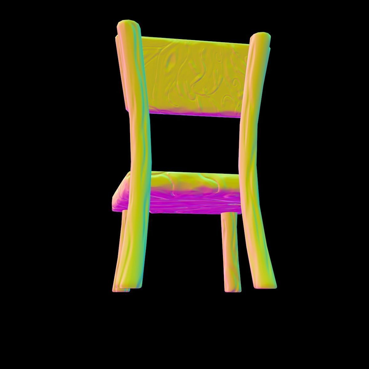 Chair stylized fantasy Low-poly 3D model_29