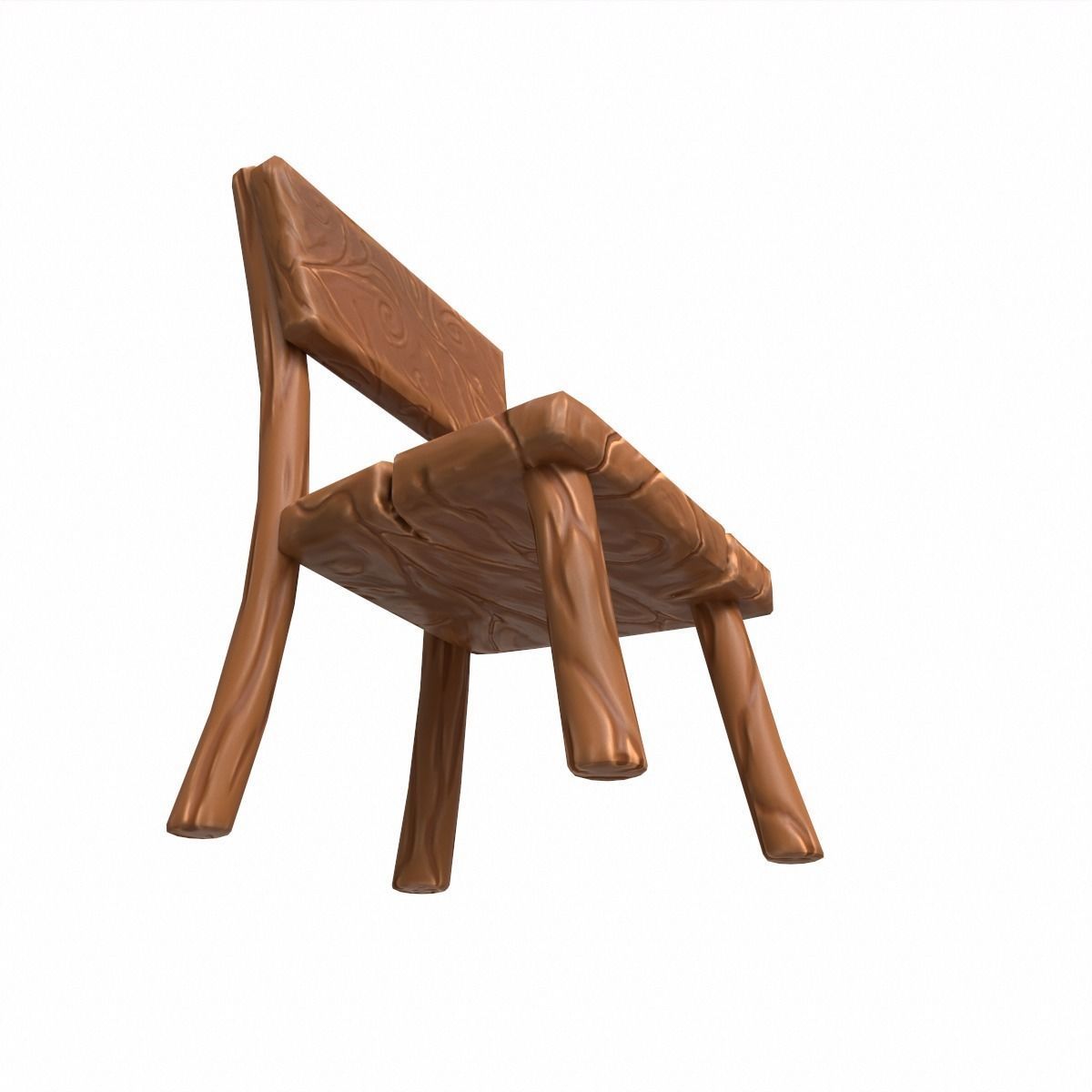 Chair stylized fantasy Low-poly 3D model_10