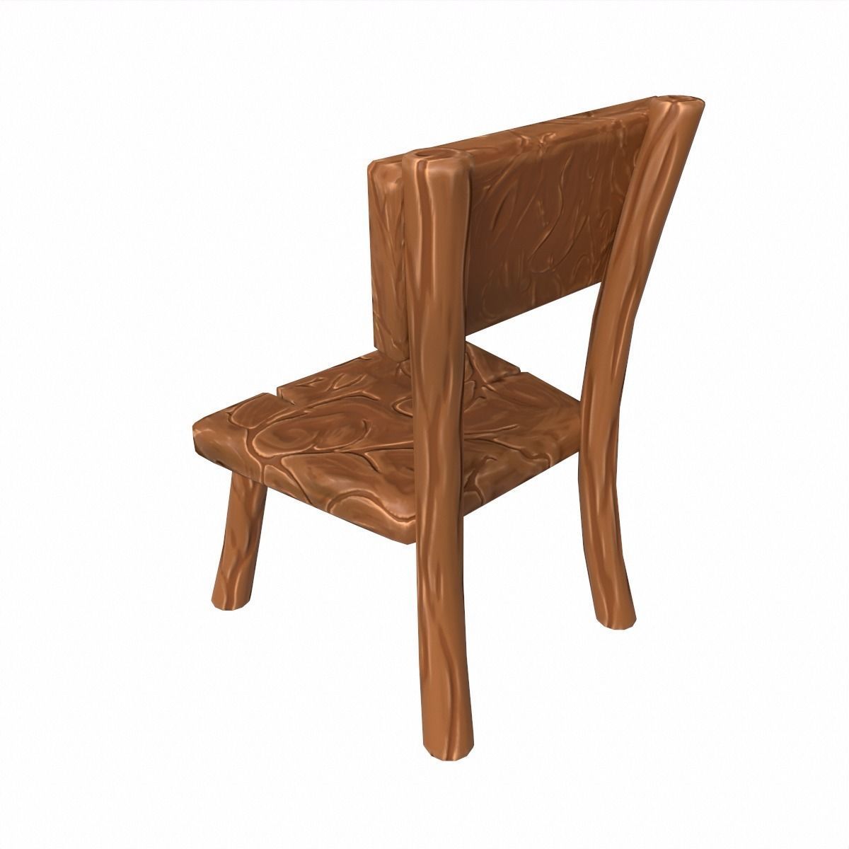 Chair stylized fantasy Low-poly 3D model_6