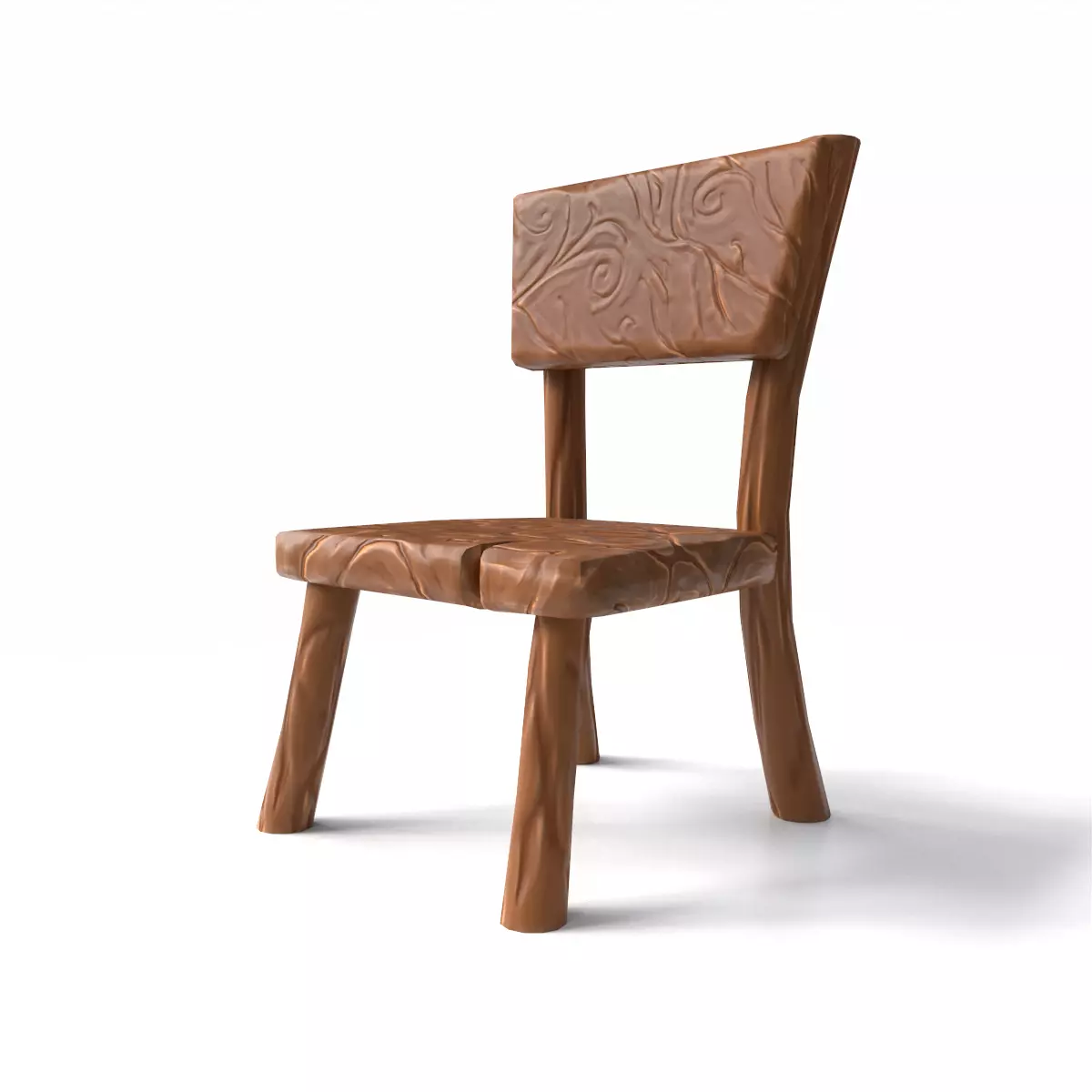 Chair stylized fantasy Low-poly 3D model_0