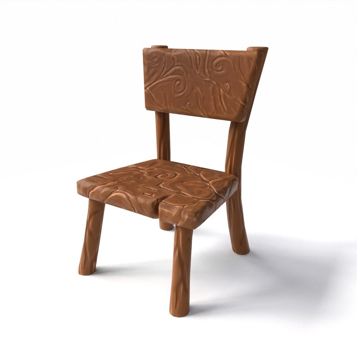Chair stylized fantasy Low-poly 3D model_9