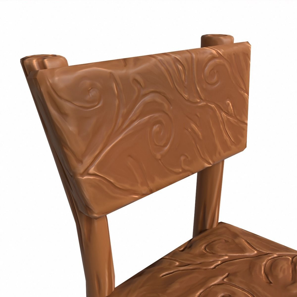 Chair stylized fantasy Low-poly 3D model_7
