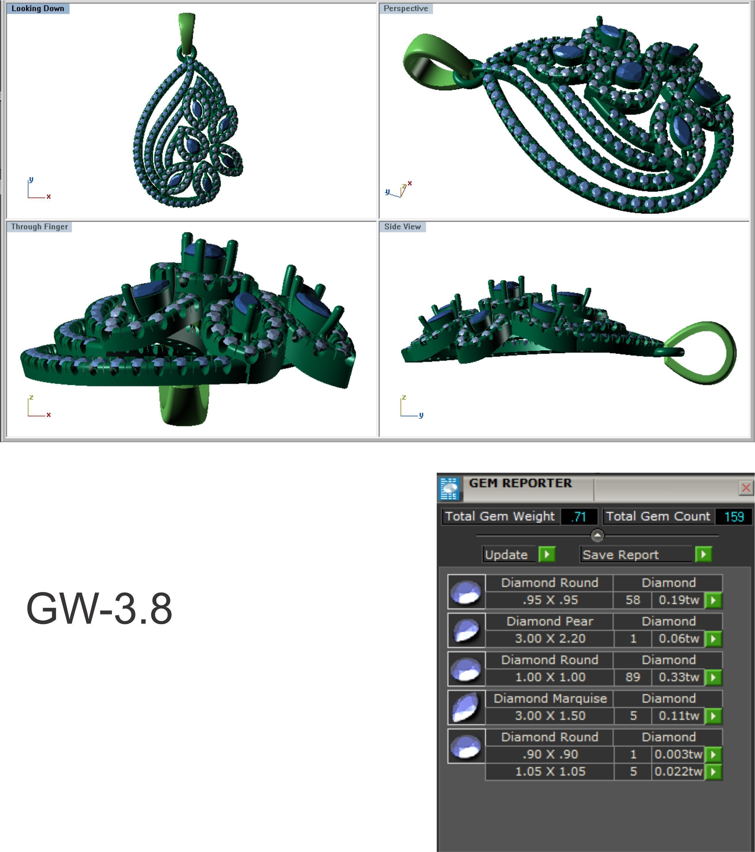 Women Pendants 3dm STL OBJ FBX Renders Details 3D print model_3