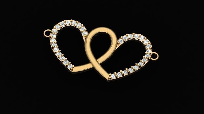 Heart shape pendant 3D print model