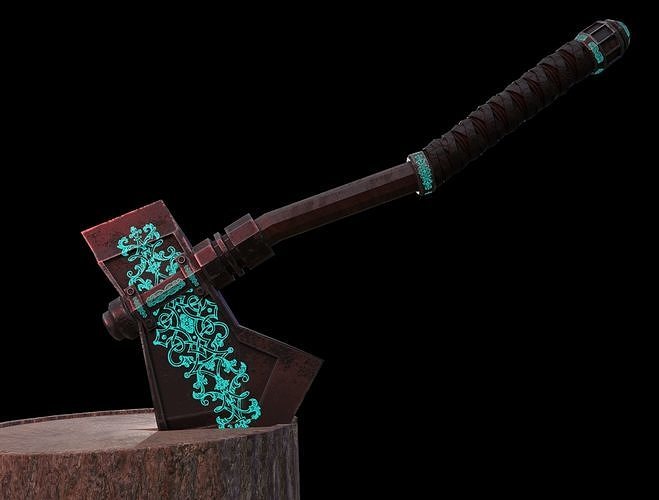 Medieval Axe Low-poly 3D model