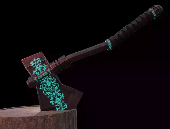 Medieval Axe Low-poly 3D model