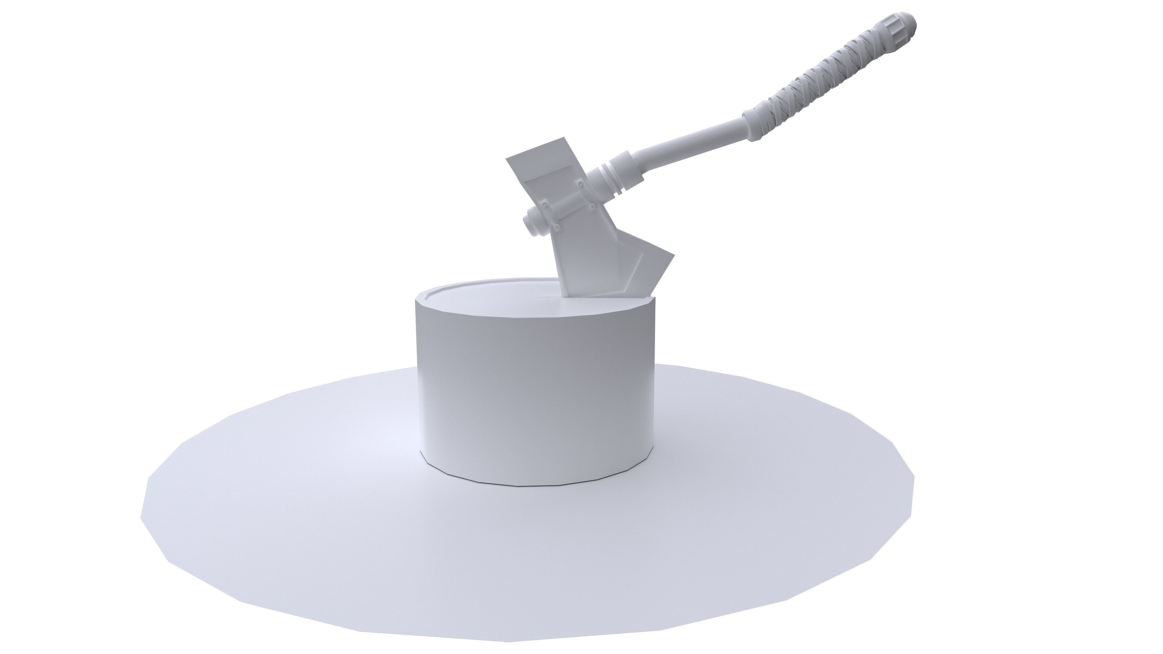 Medieval Axe Low-poly 3D model_20