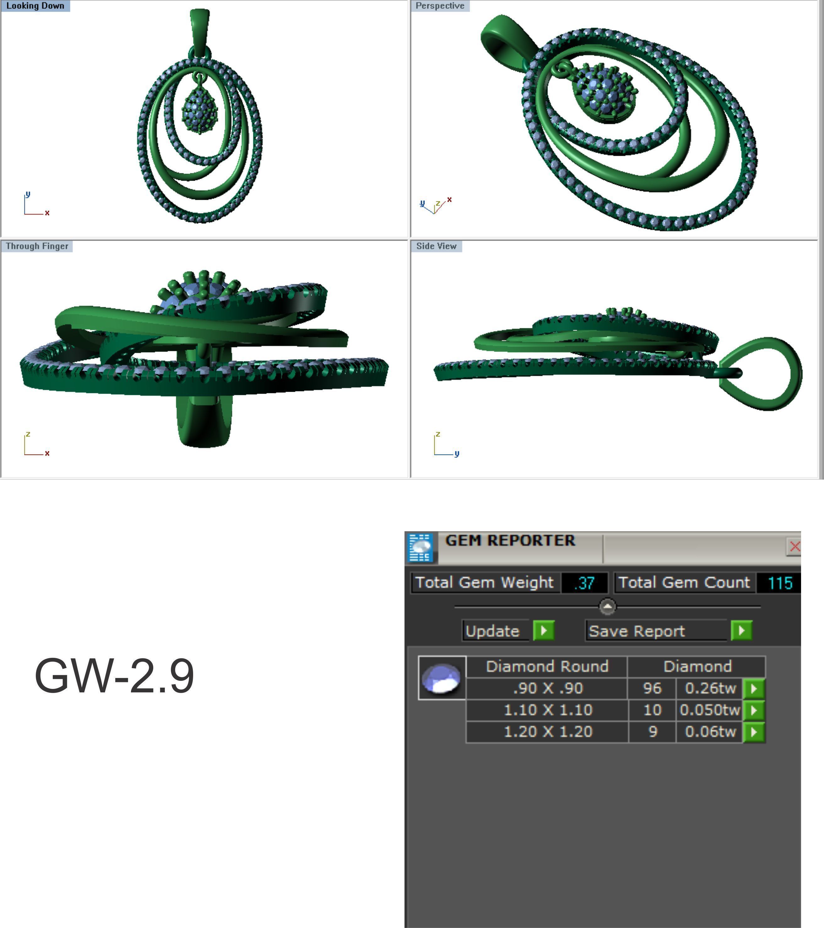 Women Oval Shape Pendants 3dm STL OBJ FBX Renders Details 3D print model_3