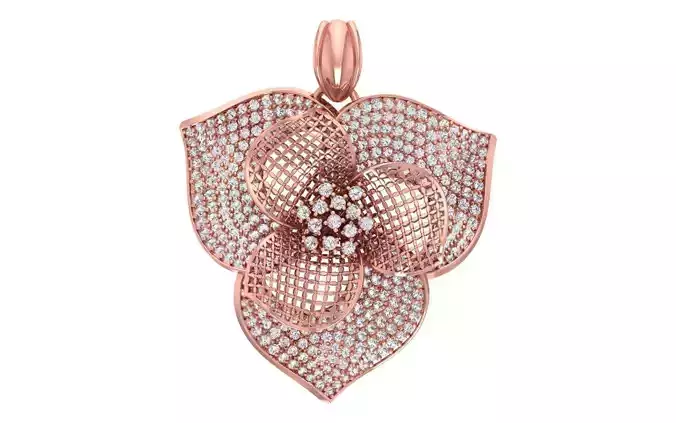 Women Flower Pendants 3dm STL OBJ FBX Renders Details