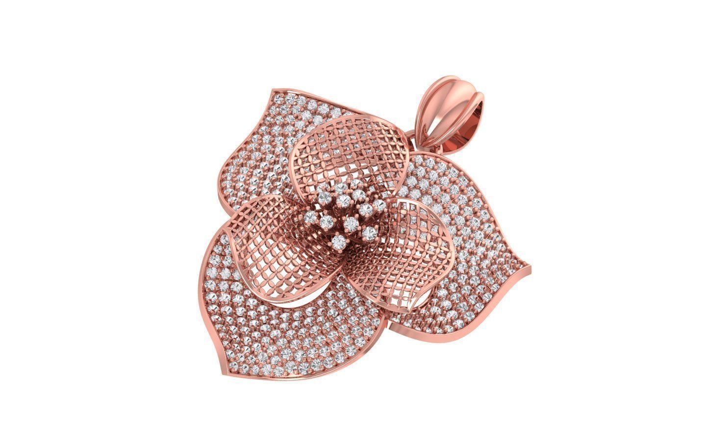 Women Flower Pendants 3dm STL OBJ FBX Renders Details 3D print model_2