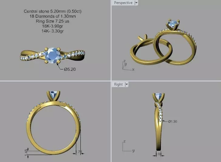 Ruond Brilliant ring 3D print model
