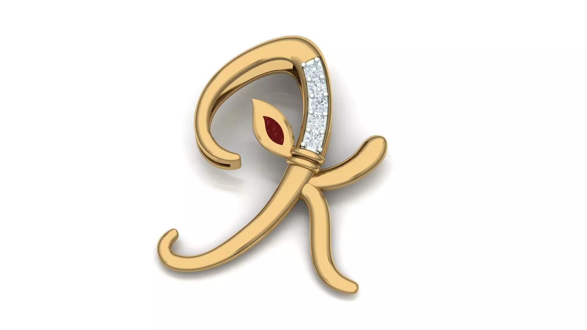 K letter pendant 3D print model
