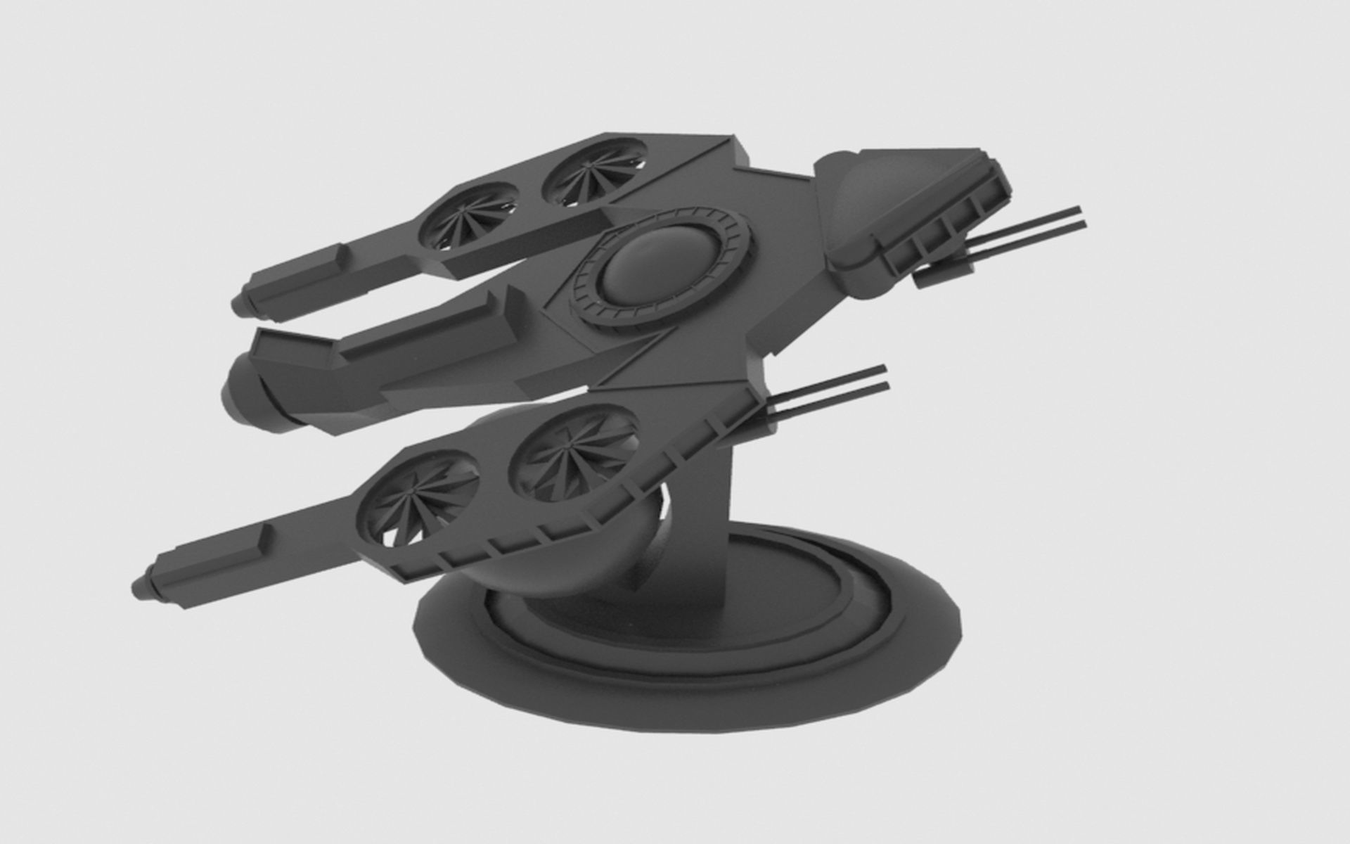 Antonov An - S Spaceship Low-poly 3D model_15