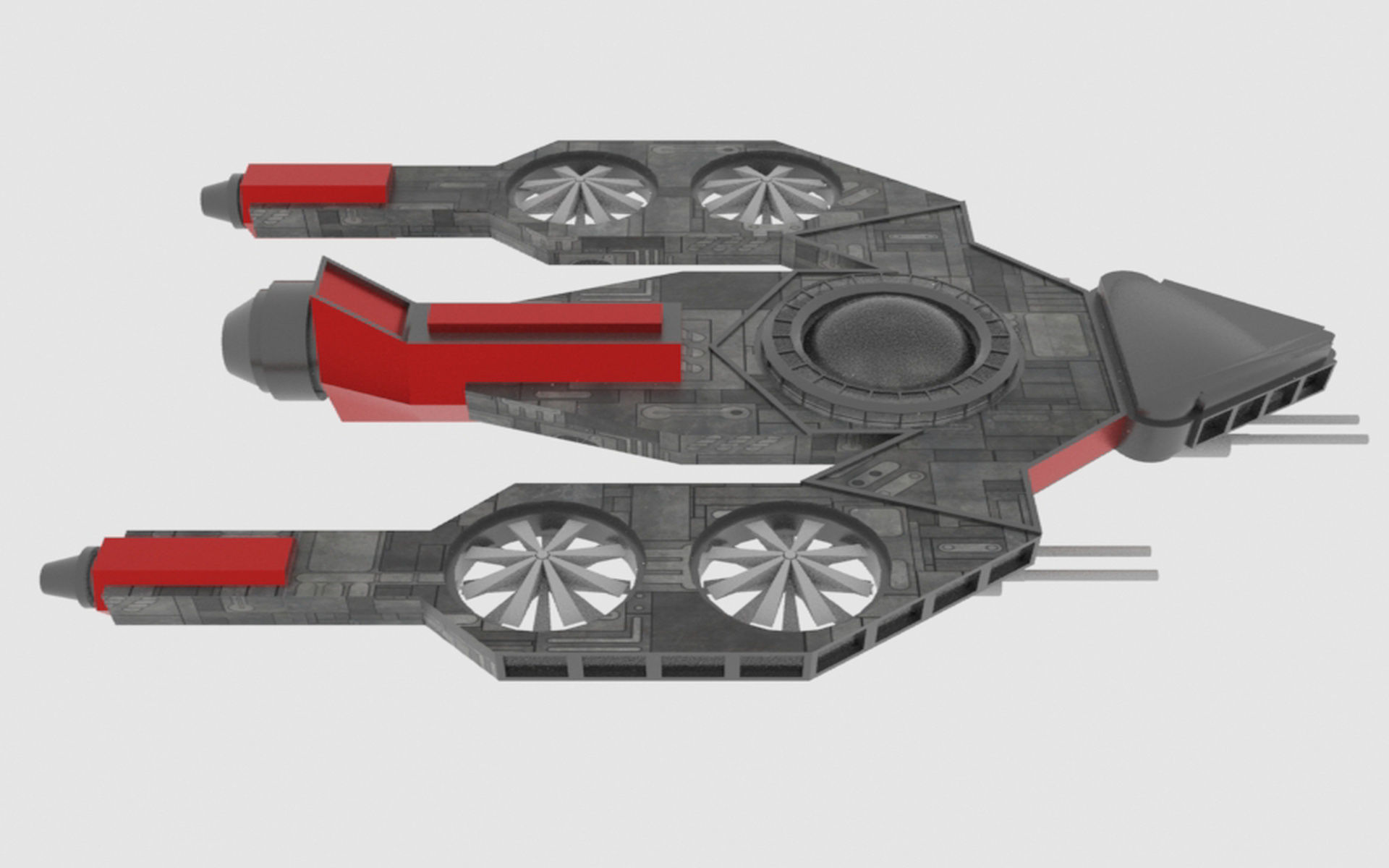 Antonov An - S Spaceship Low-poly 3D model_6