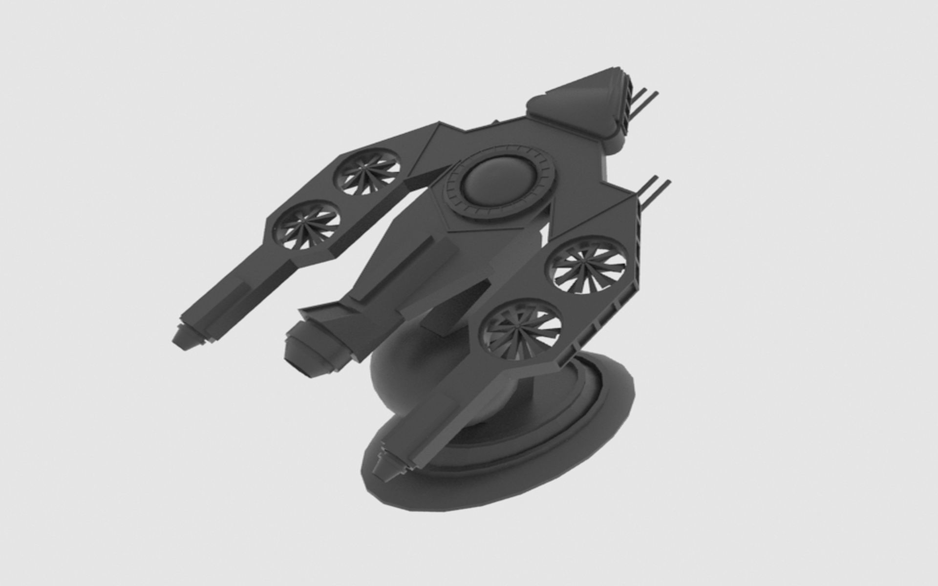 Antonov An - S Spaceship Low-poly 3D model_14