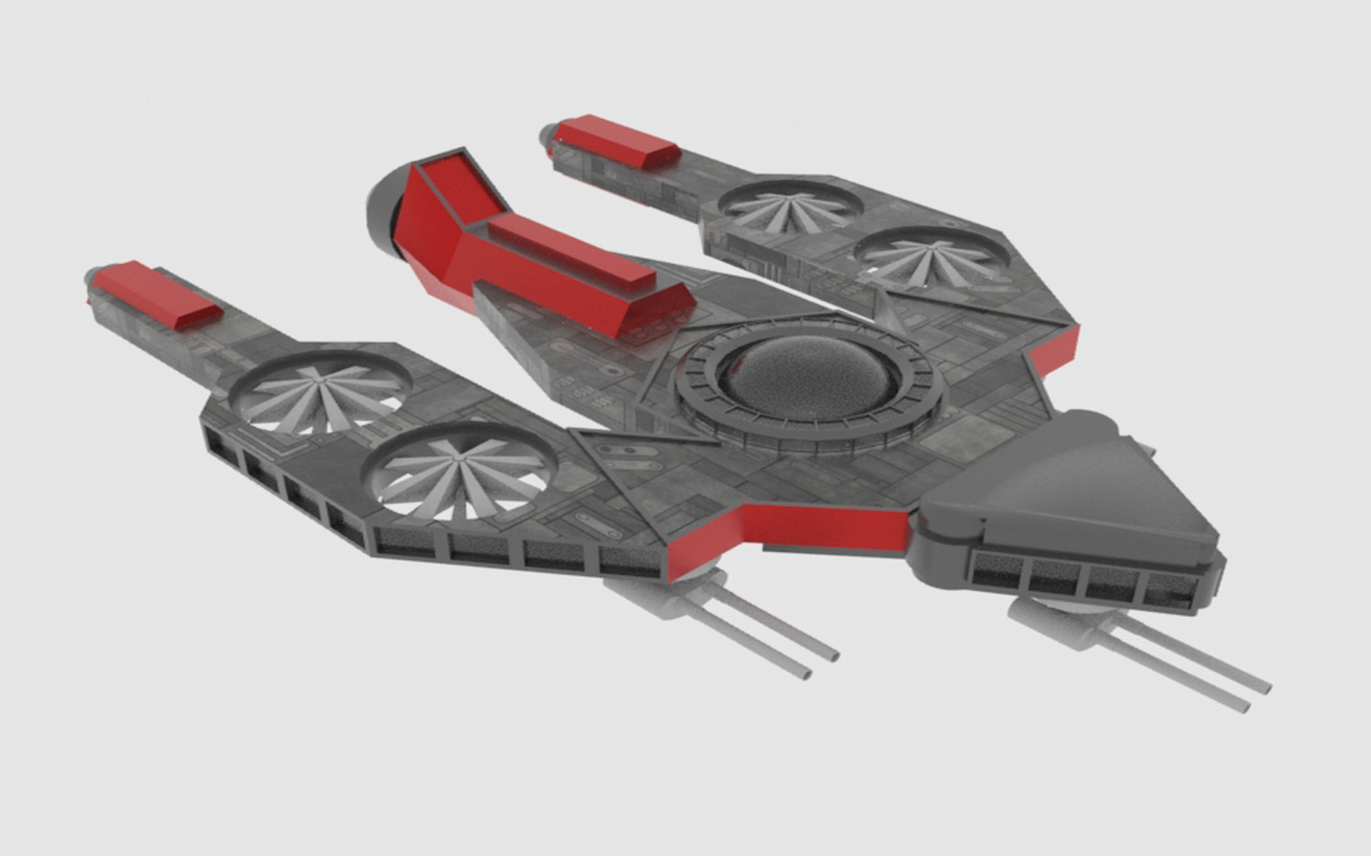 Antonov An - S Spaceship Low-poly 3D model_5