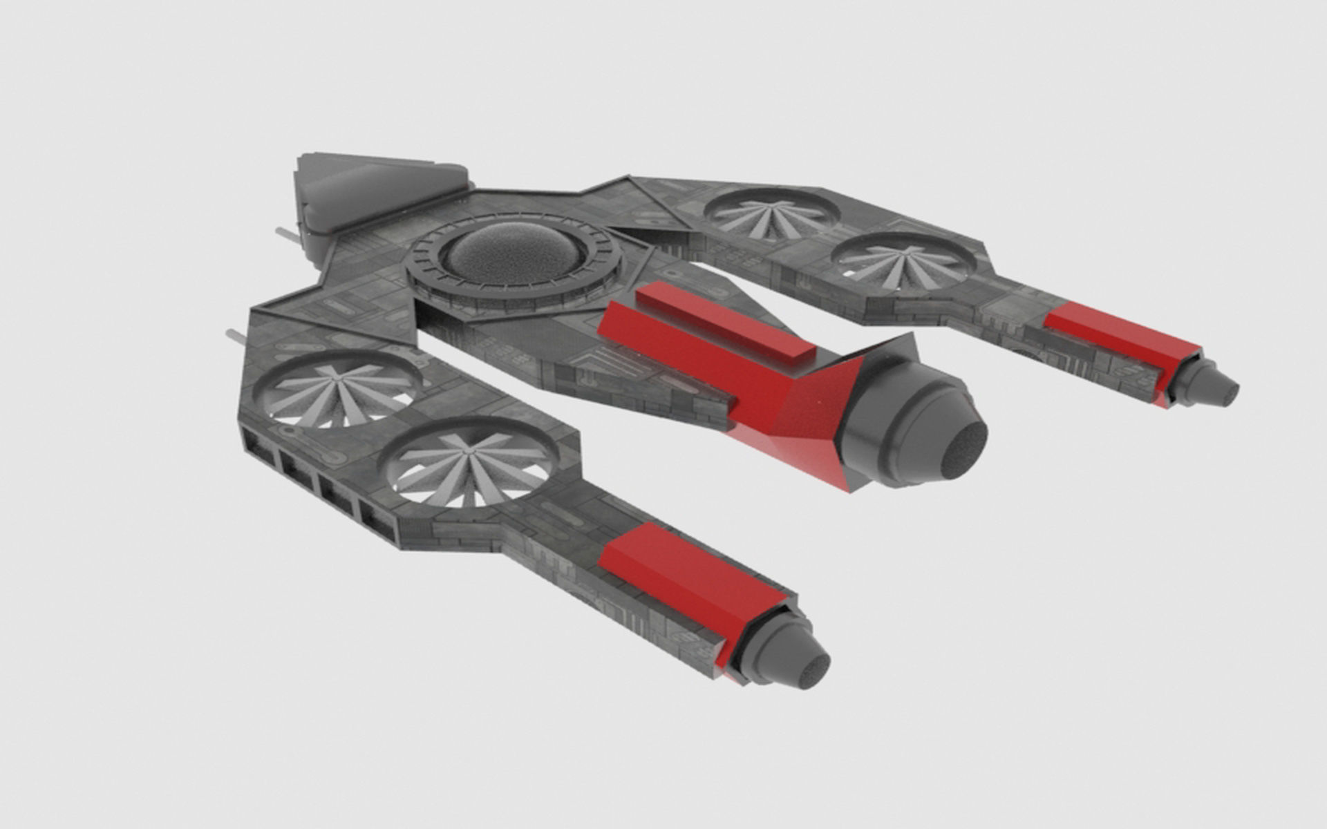 Antonov An - S Spaceship Low-poly 3D model_2