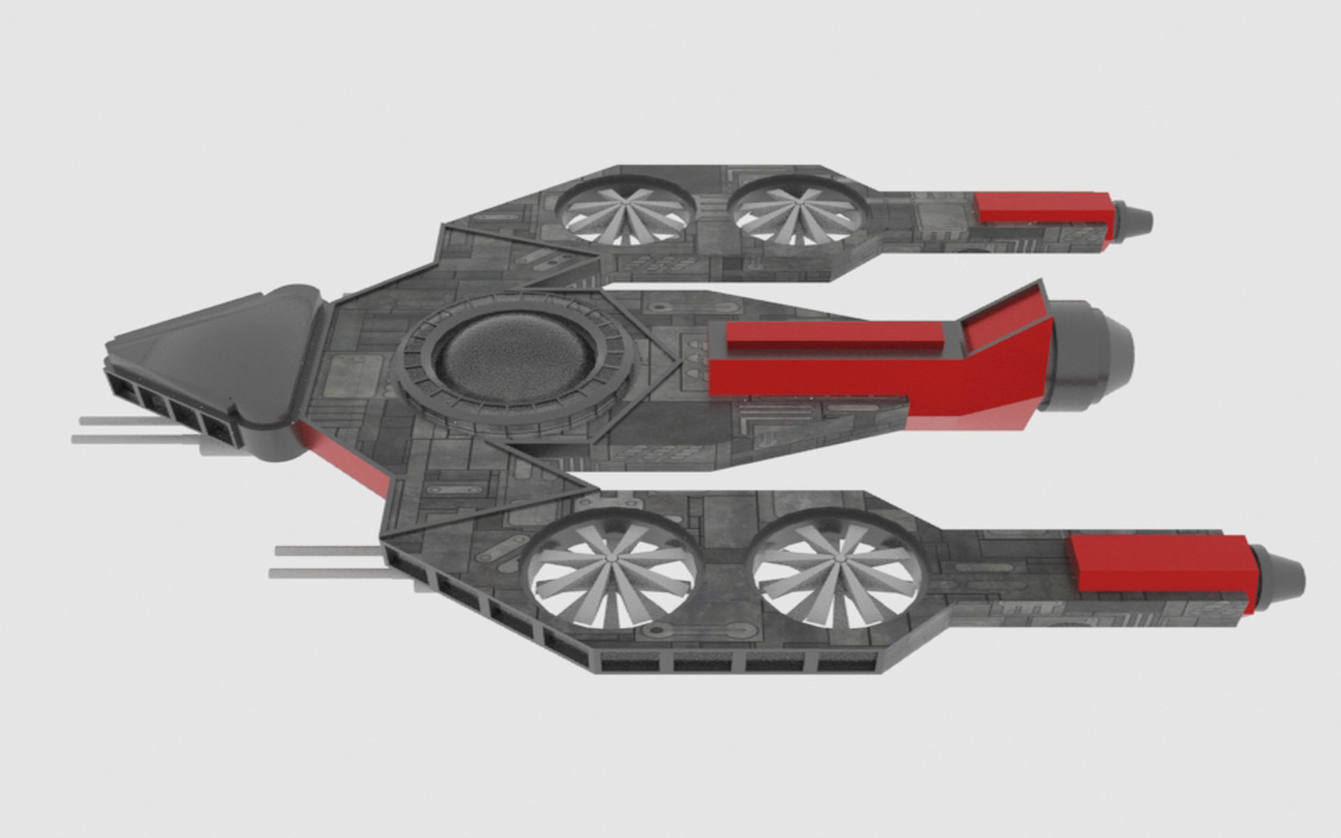 Antonov An - S Spaceship Low-poly 3D model_7