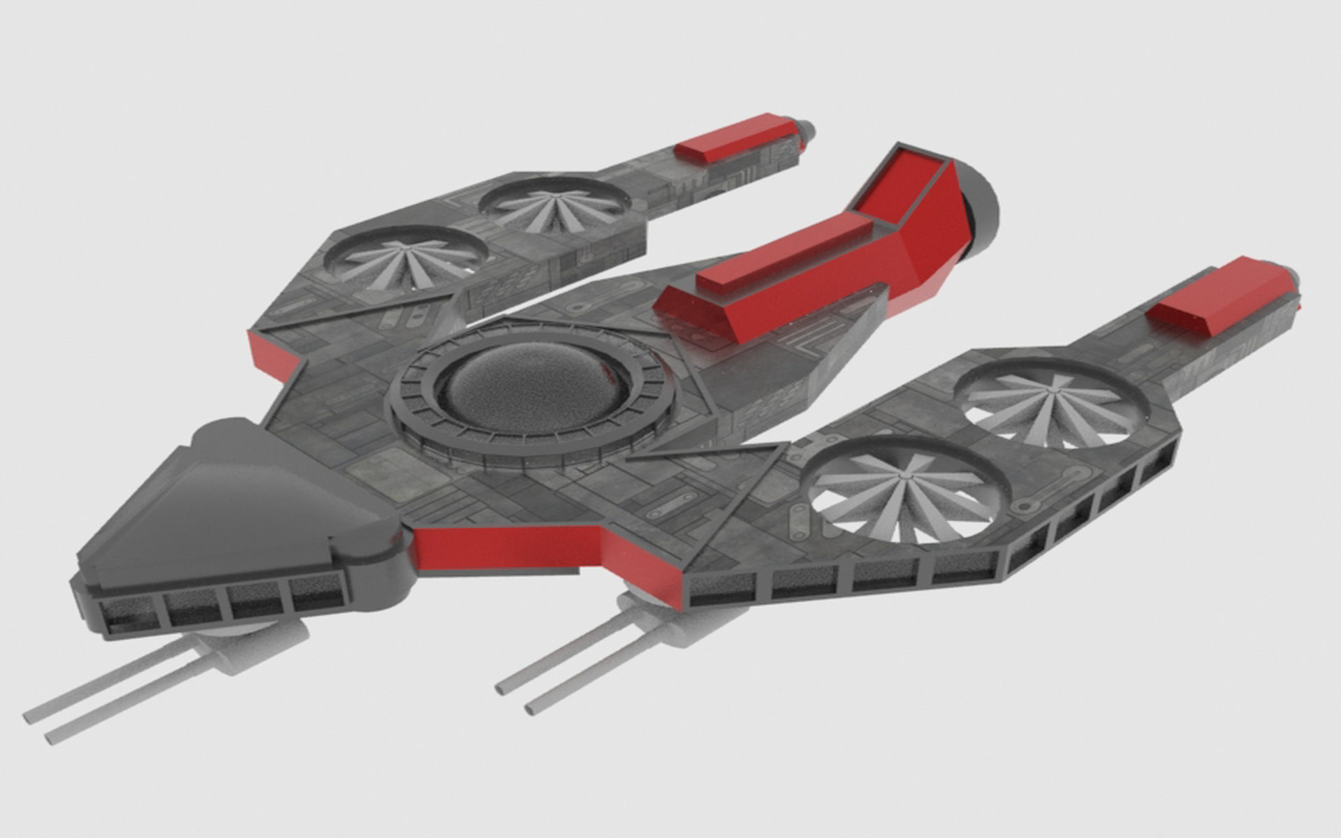 Antonov An - S Spaceship Low-poly 3D model_3