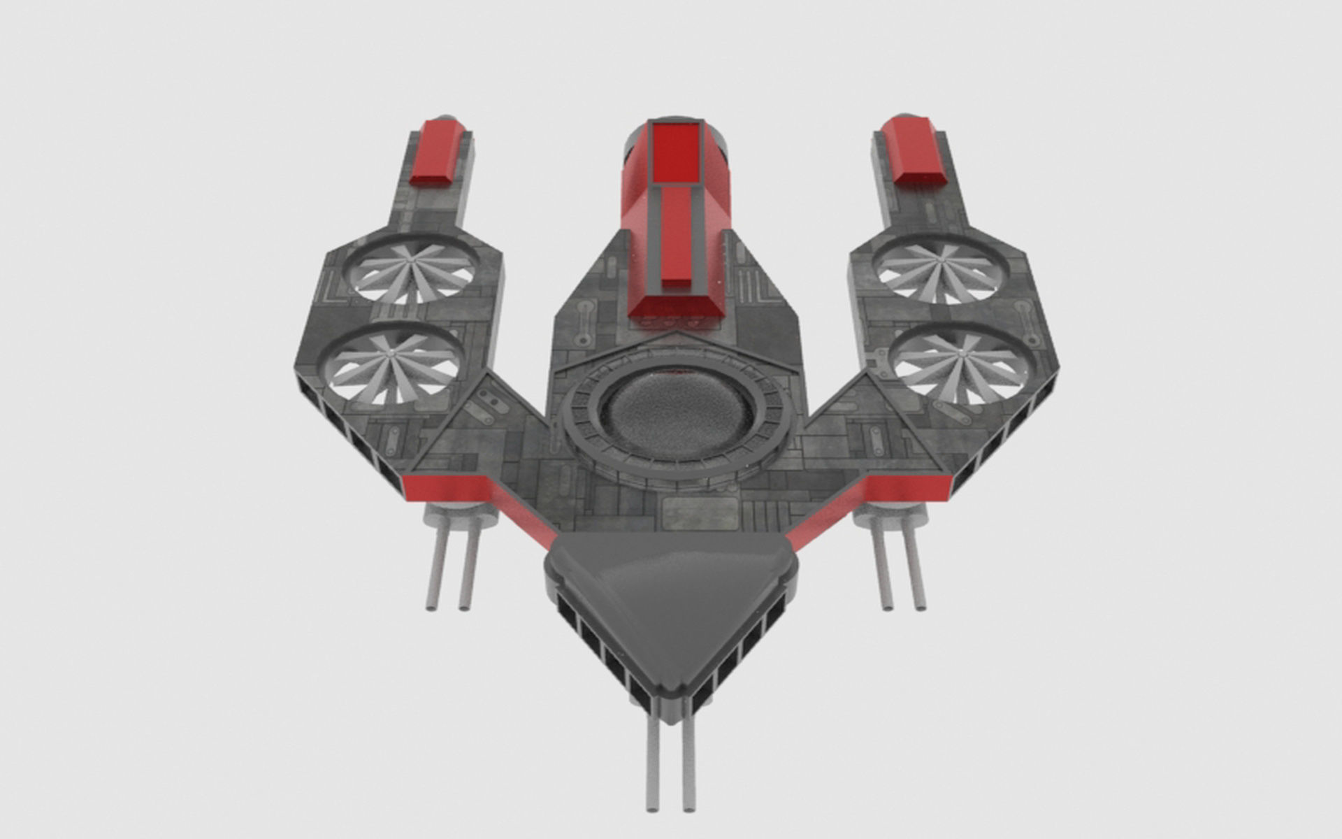 Antonov An - S Spaceship Low-poly 3D model_4
