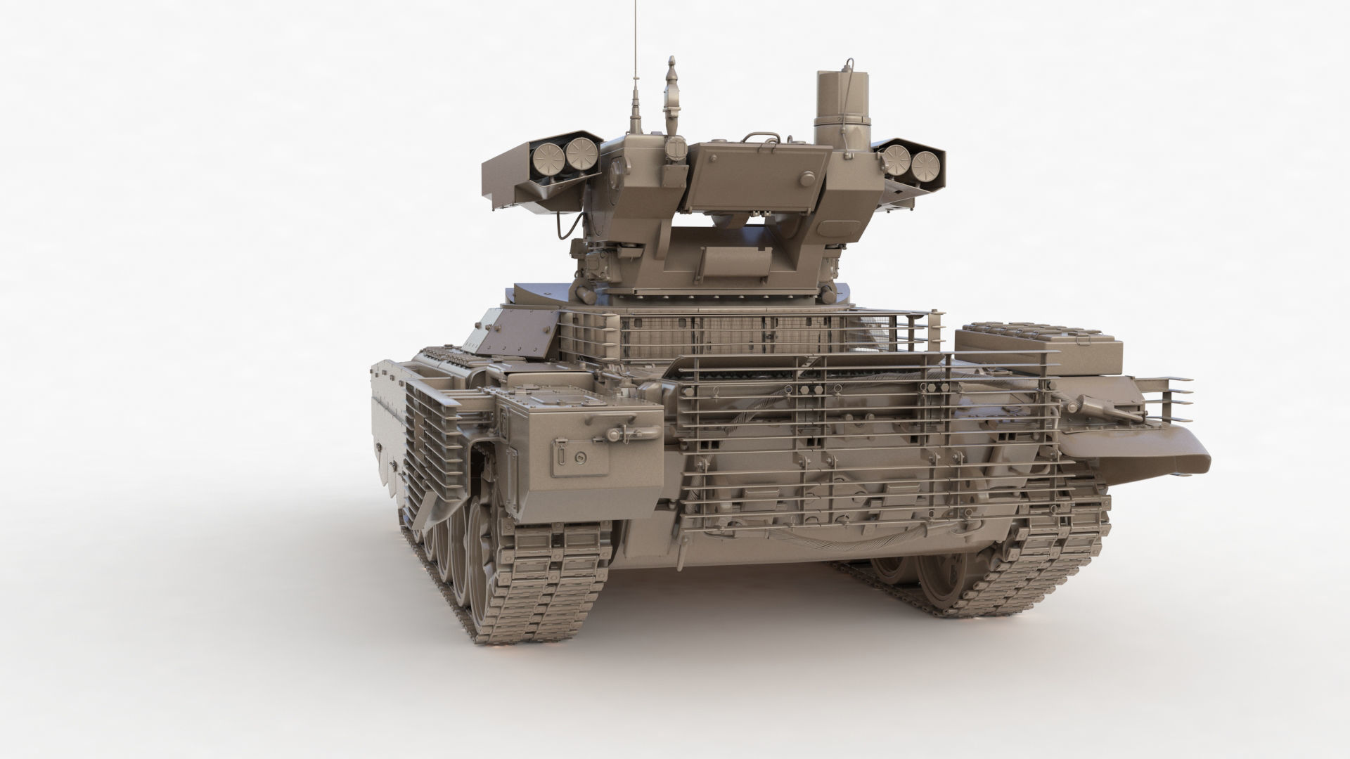 Tank Terminator BMPT 72 Clay 3D model_49