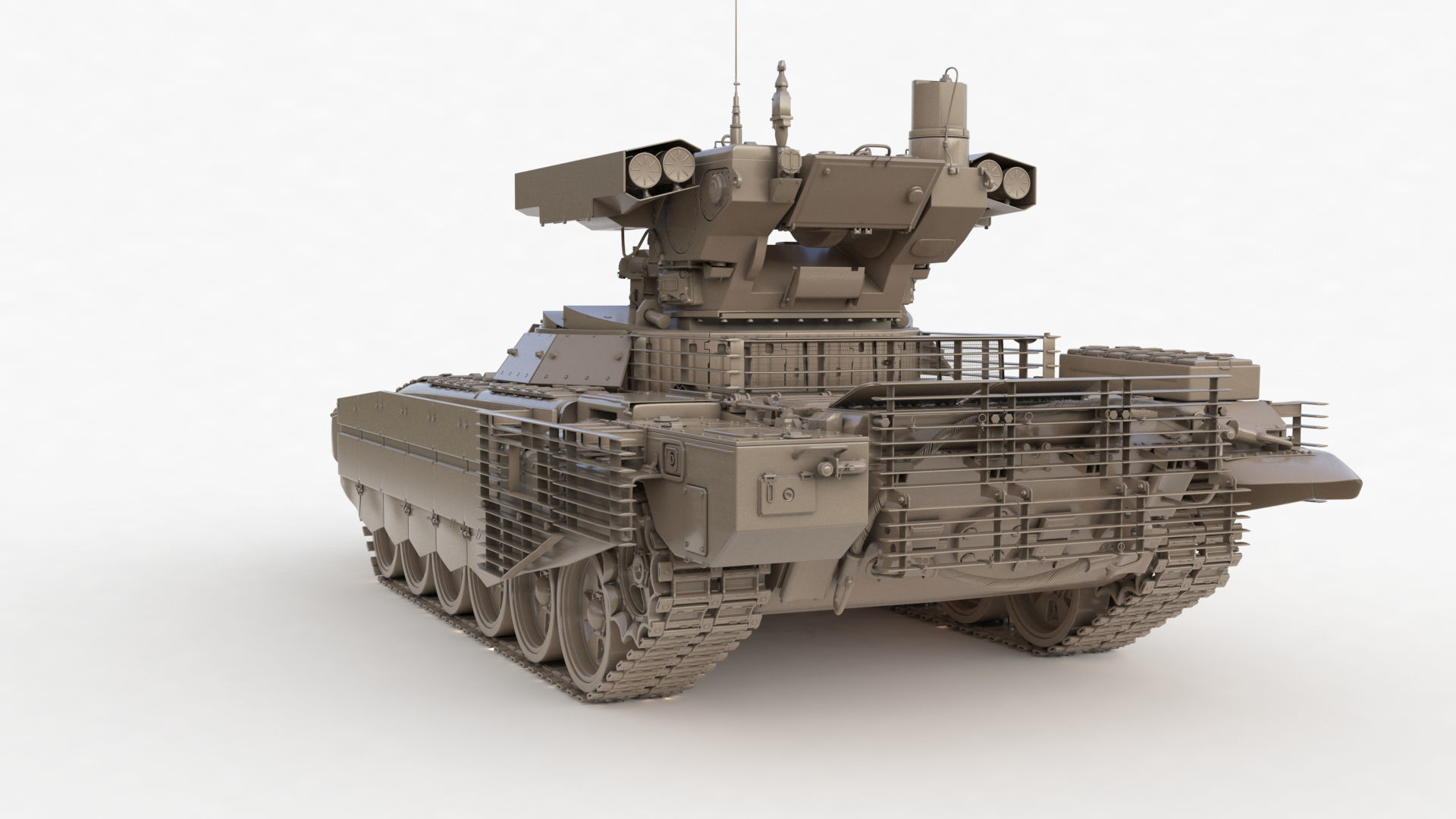 Tank Terminator BMPT 72 Clay 3D model_50