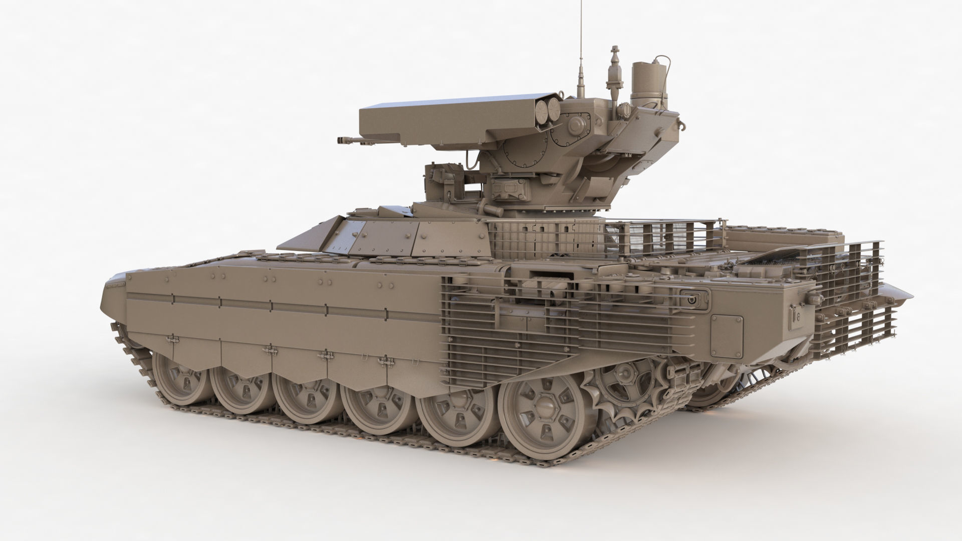 Tank Terminator BMPT 72 Clay 3D model_53