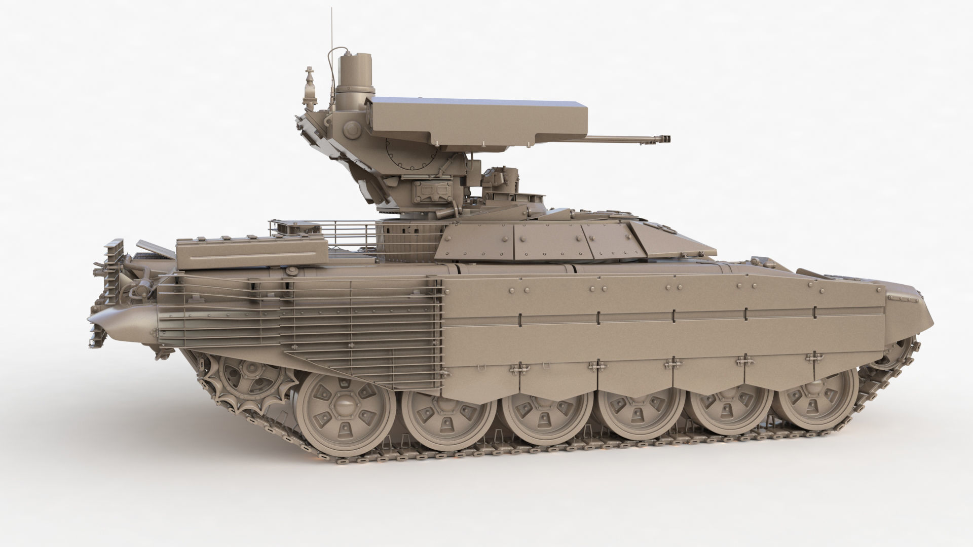 Tank Terminator BMPT 72 Clay 3D model_40