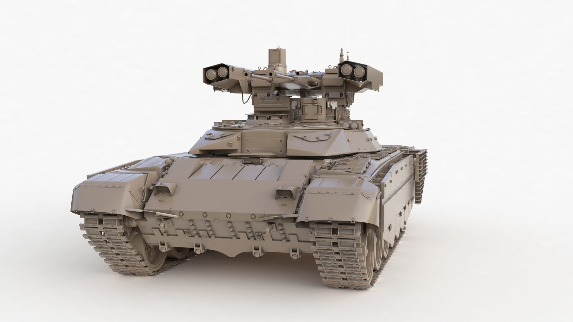 Tank Terminator BMPT 72 Clay 3D model_64