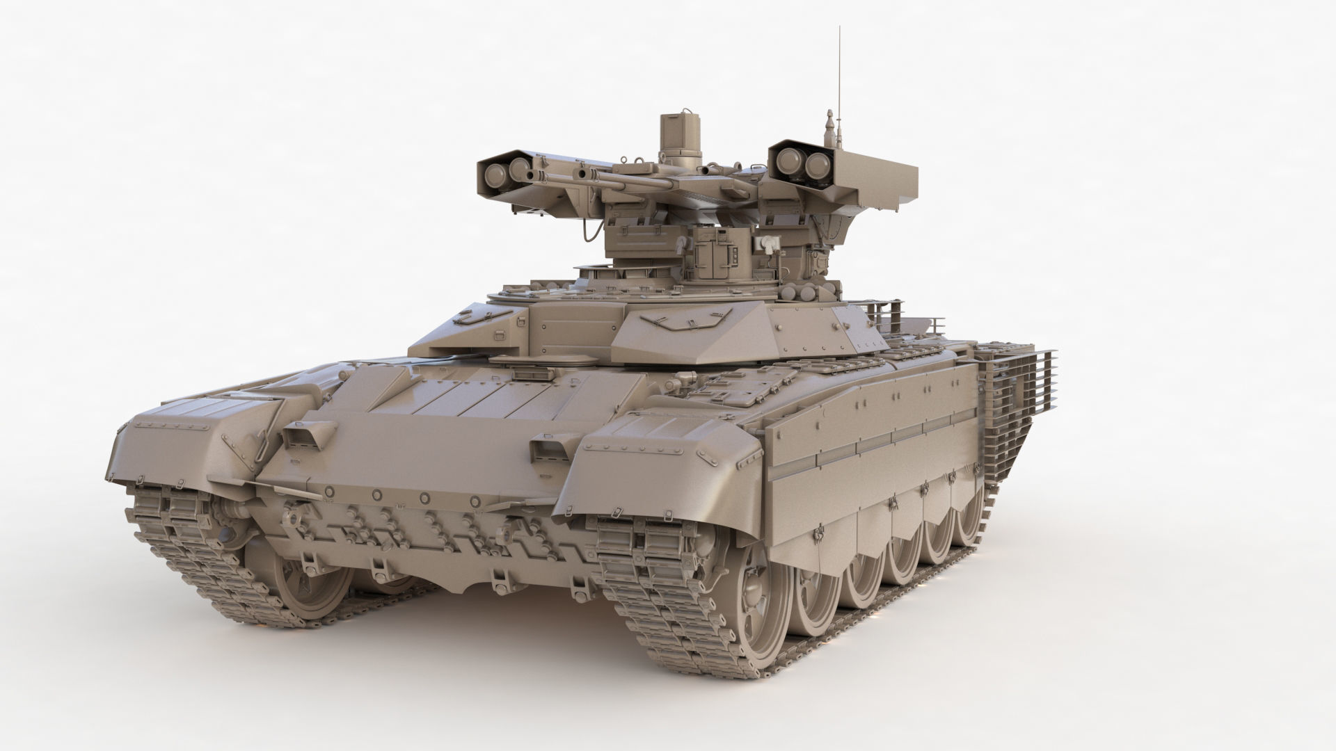 Tank Terminator BMPT 72 Clay 3D model_63