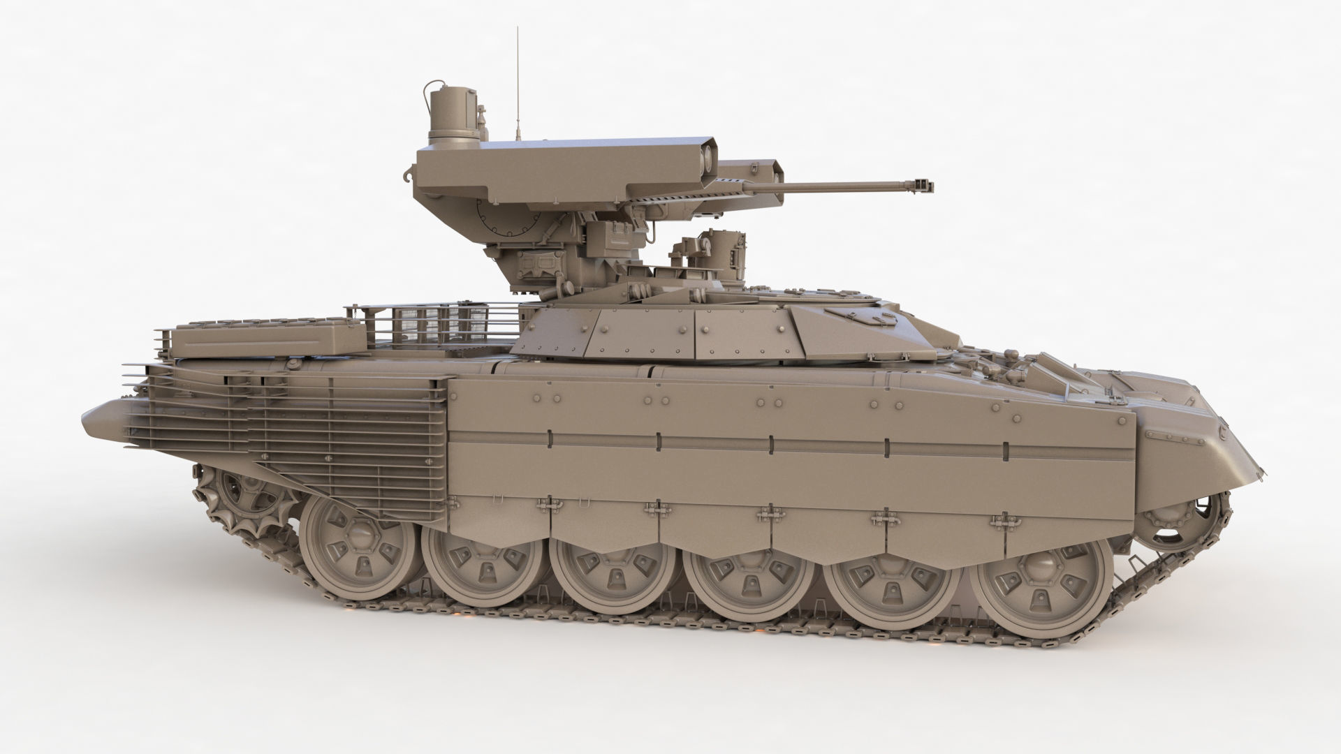 Tank Terminator BMPT 72 Clay 3D model_37