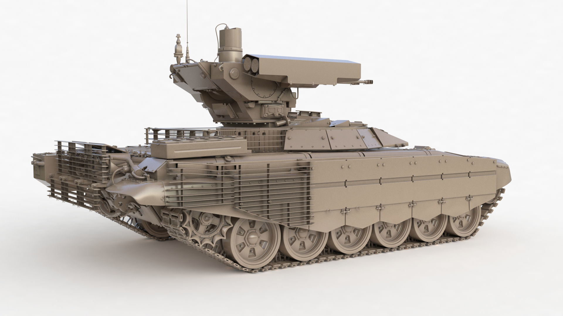 Tank Terminator BMPT 72 Clay 3D model_42