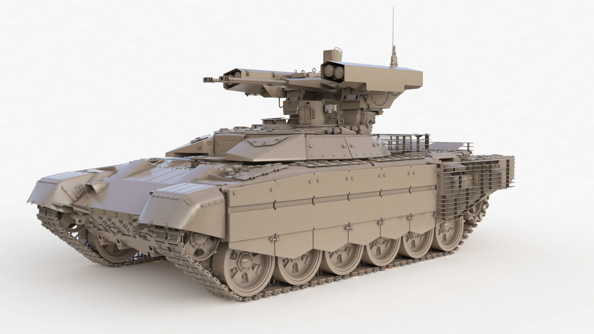 Tank Terminator BMPT 72 Clay 3D model_61