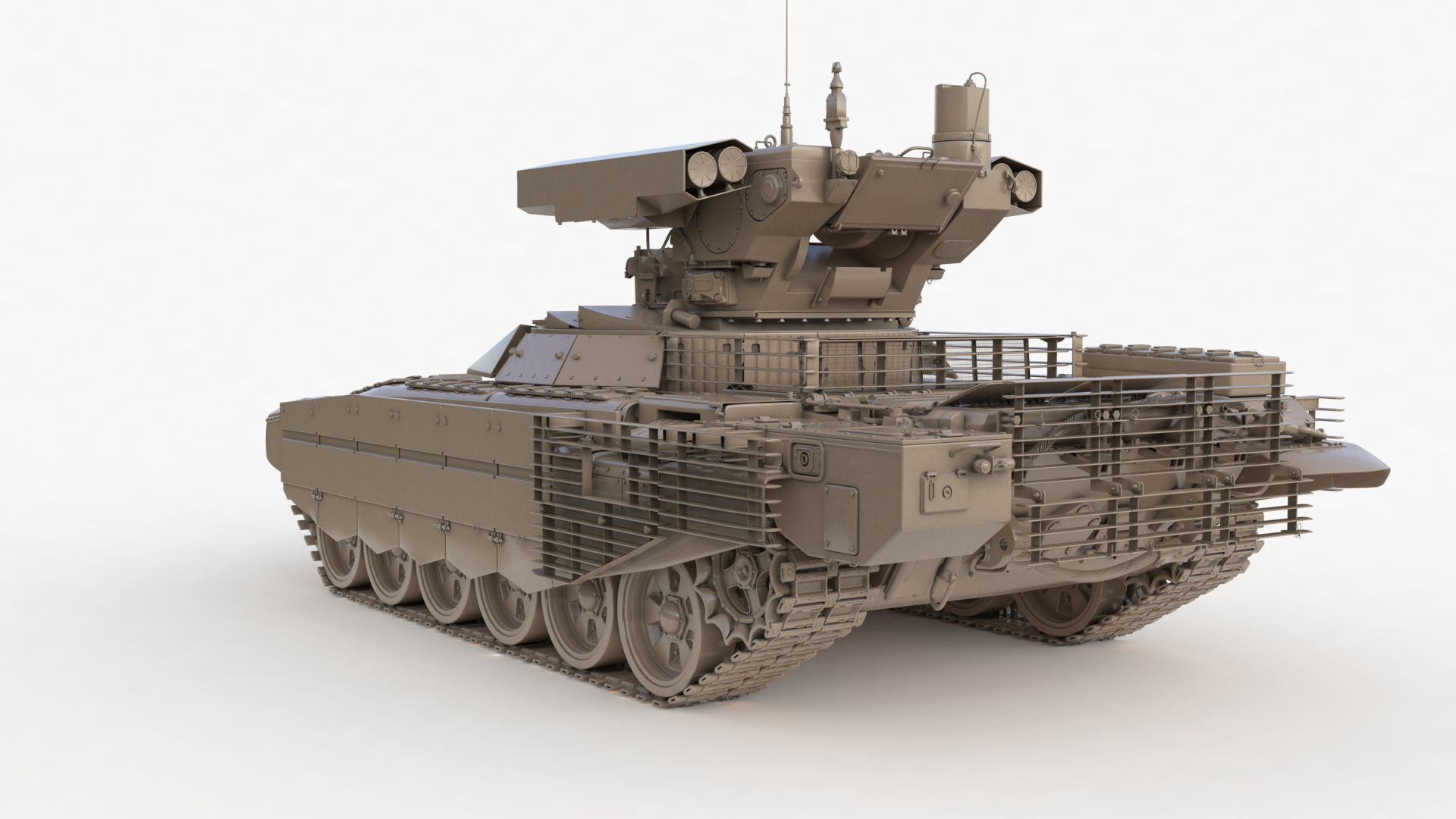 Tank Terminator BMPT 72 Clay 3D model_51