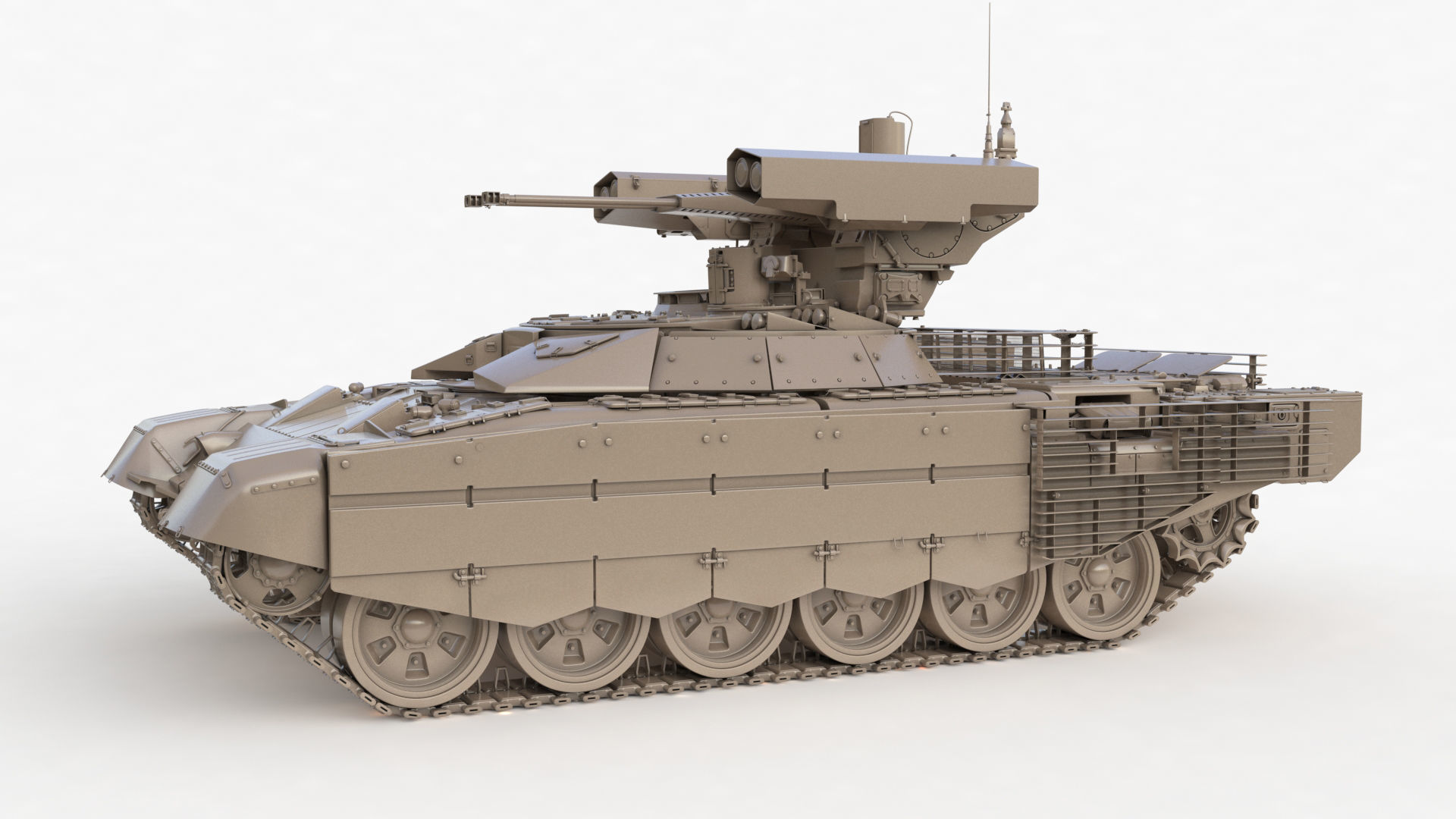 Tank Terminator BMPT 72 Clay 3D model_59