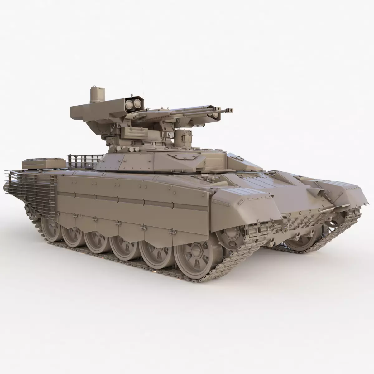 Tank Terminator BMPT 72 Clay 3D model_0