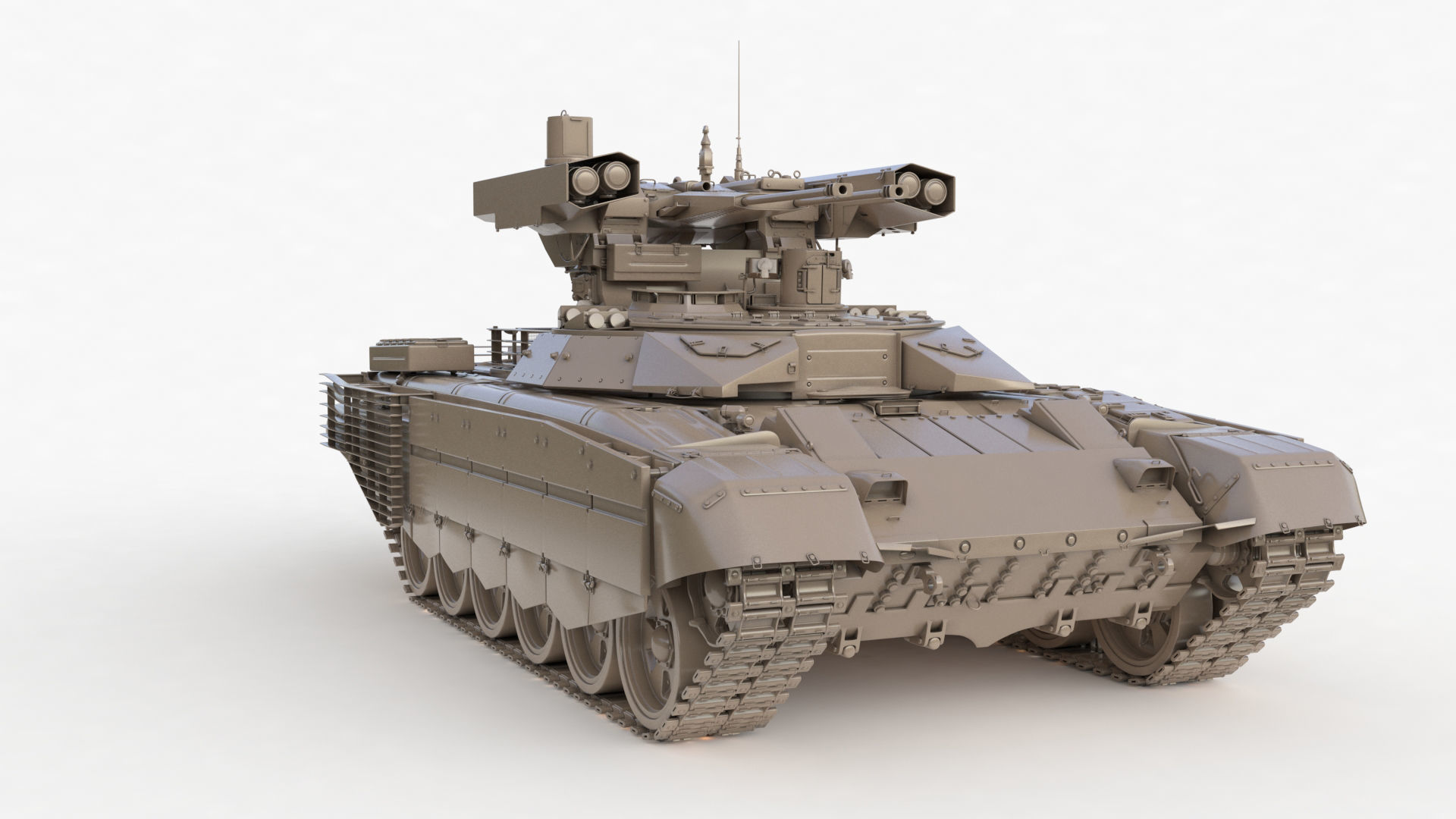 Tank Terminator BMPT 72 Clay 3D model_68