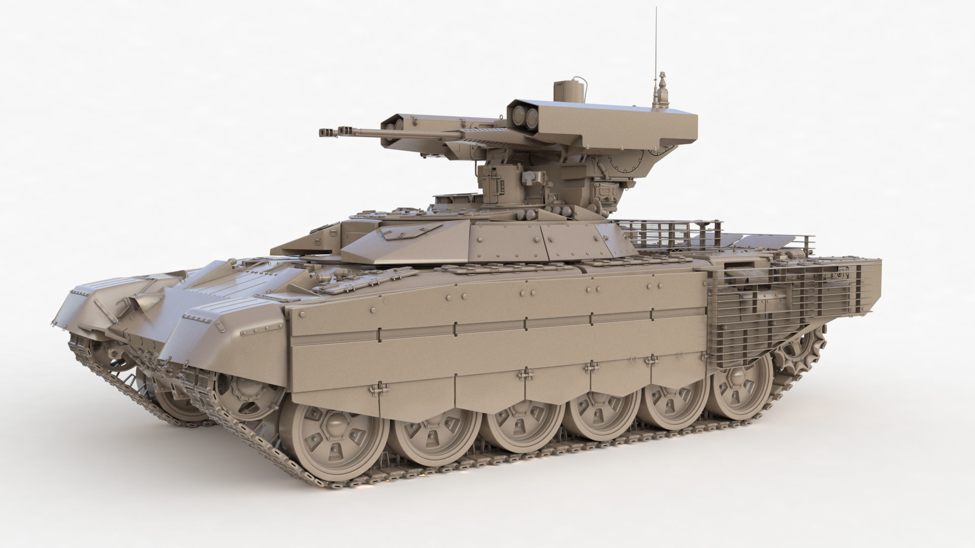 Tank Terminator BMPT 72 Clay 3D model_60