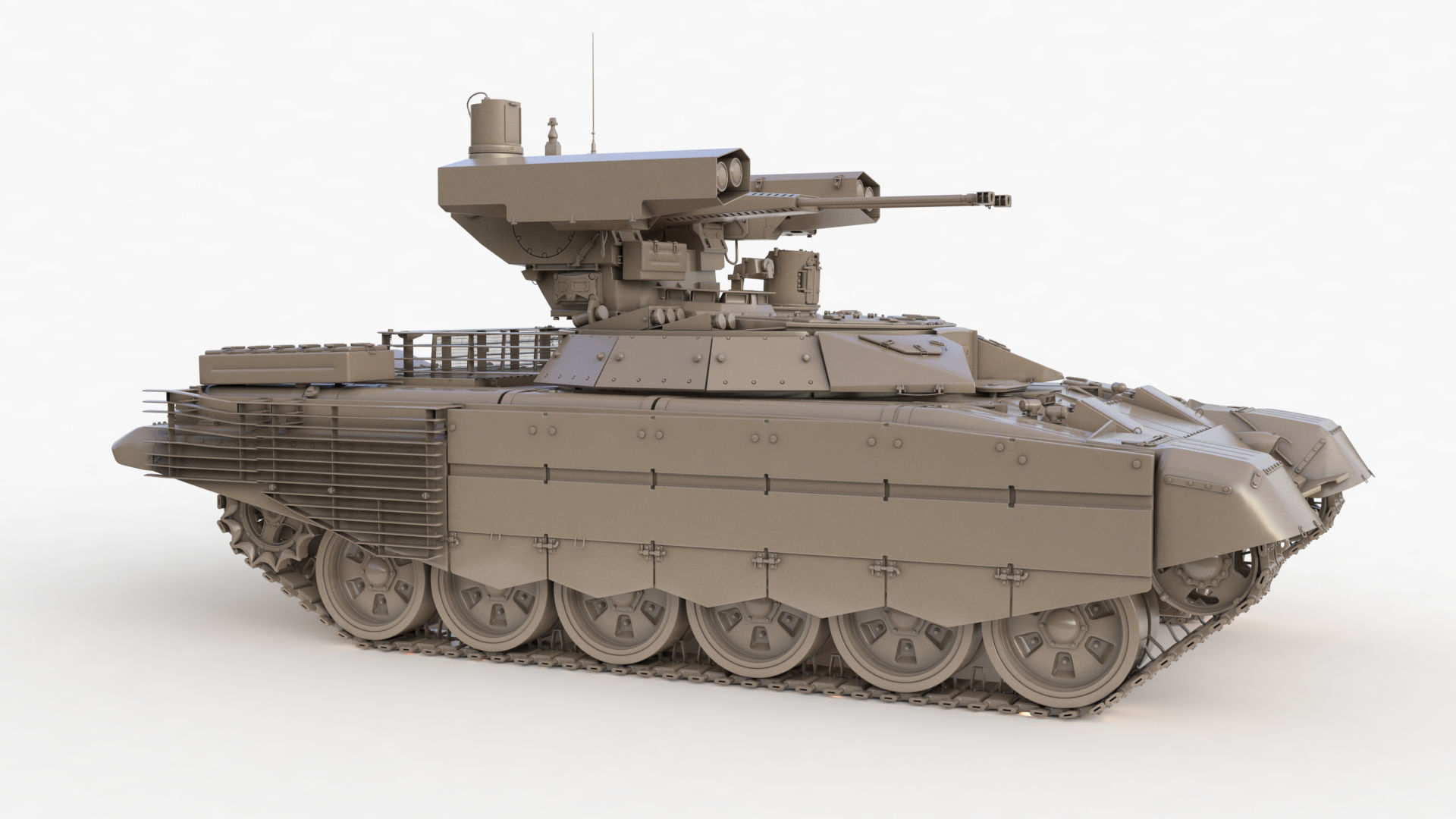 Tank Terminator BMPT 72 Clay 3D model_36