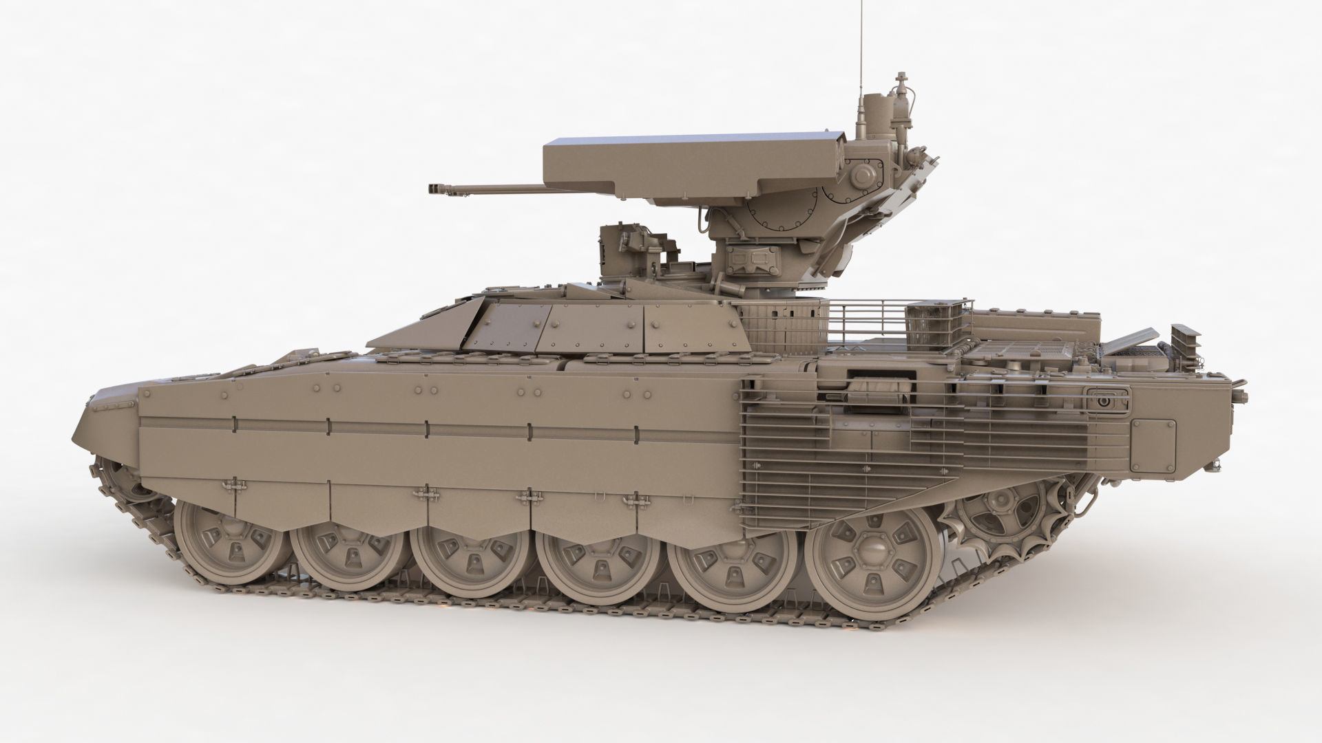 Tank Terminator BMPT 72 Clay 3D model_55
