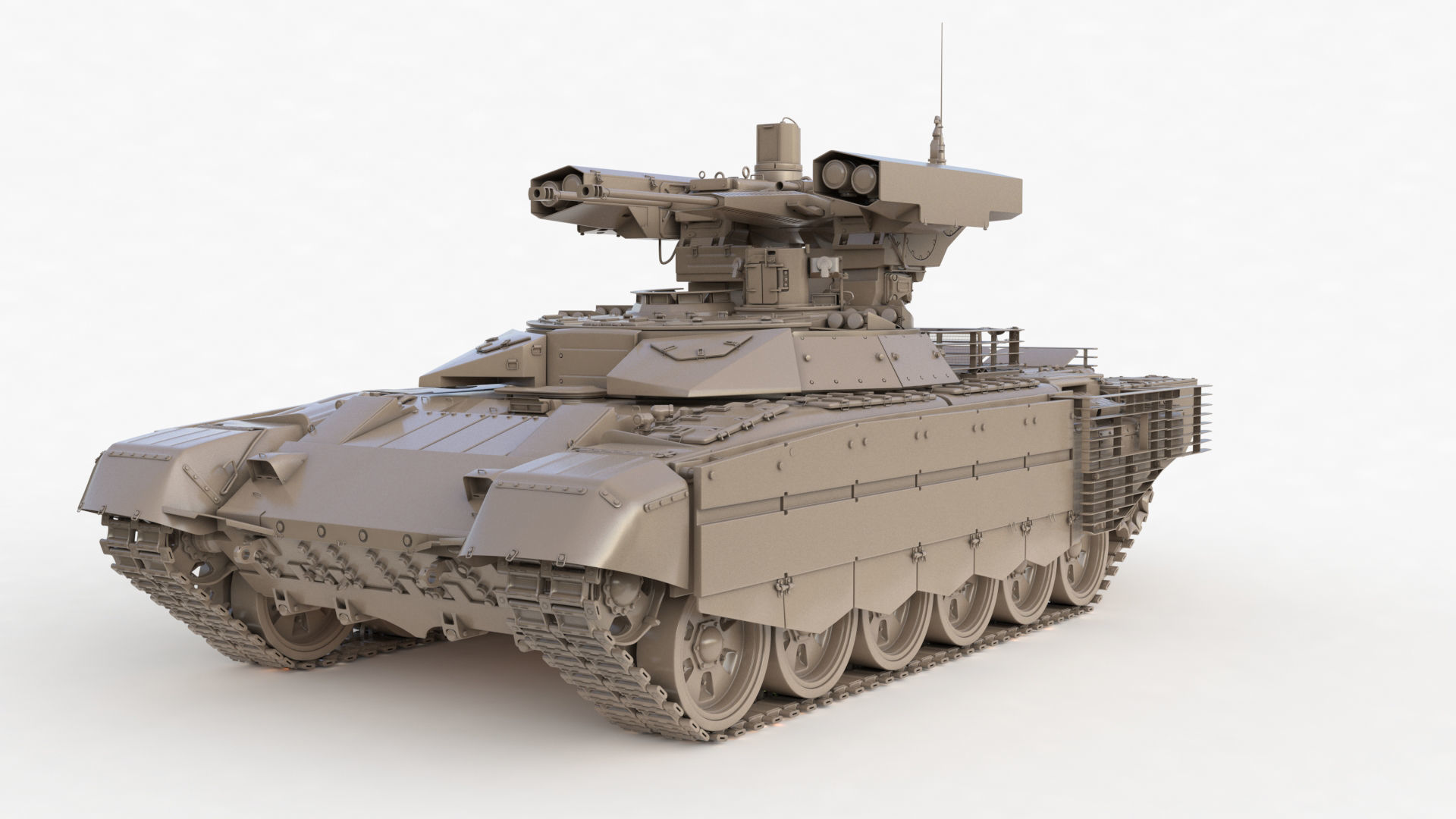 Tank Terminator BMPT 72 Clay 3D model_62