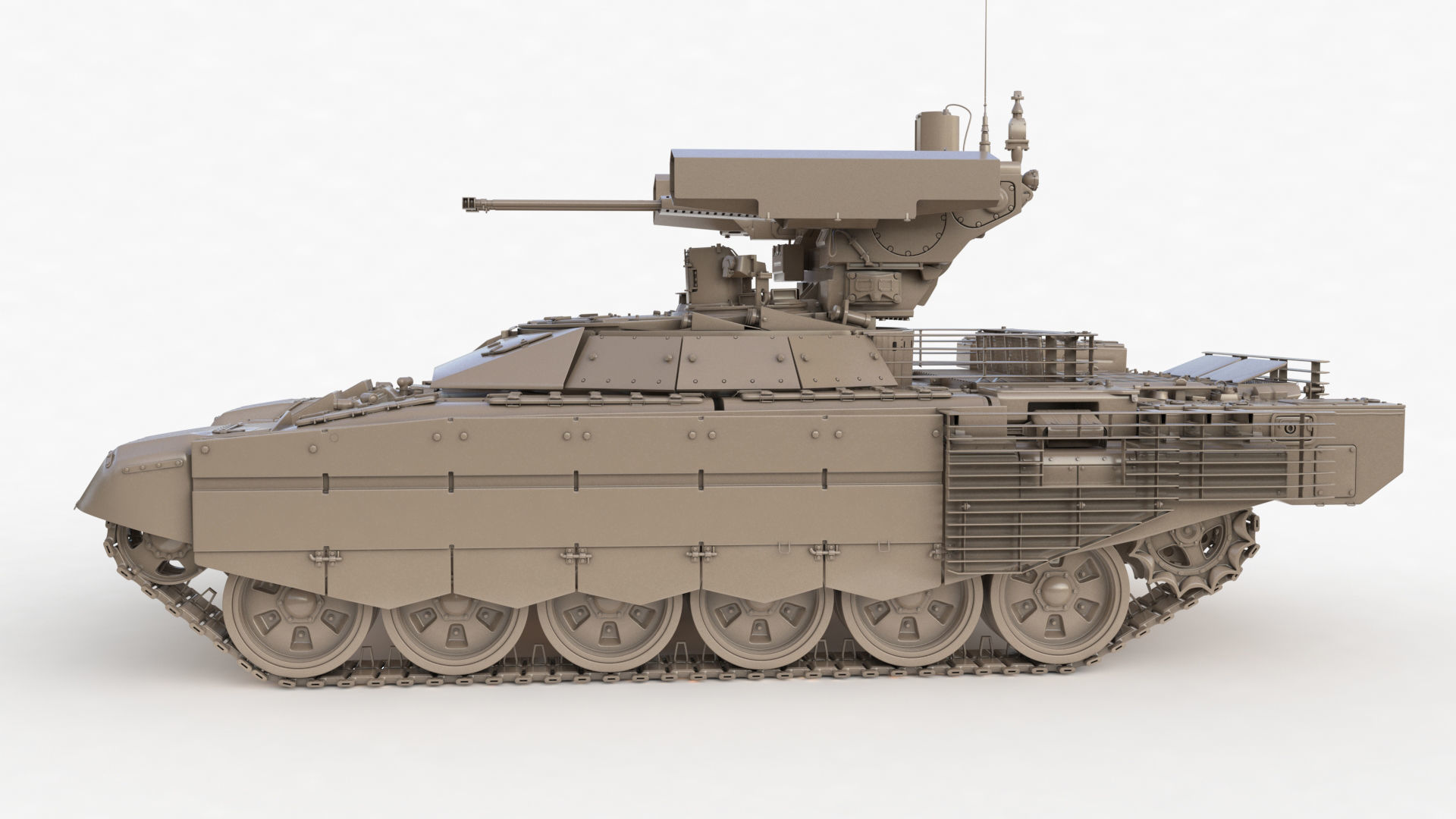 Tank Terminator BMPT 72 Clay 3D model_57
