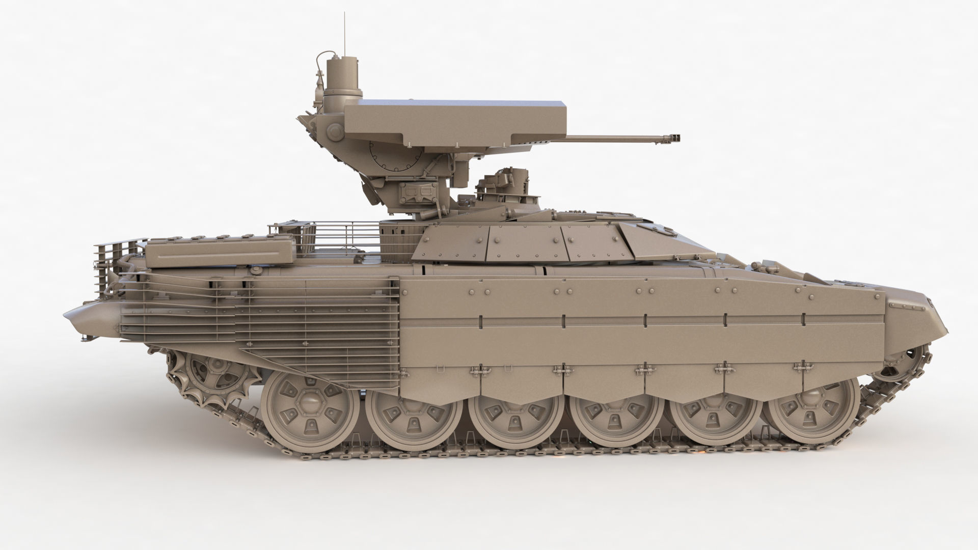 Tank Terminator BMPT 72 Clay 3D model_39