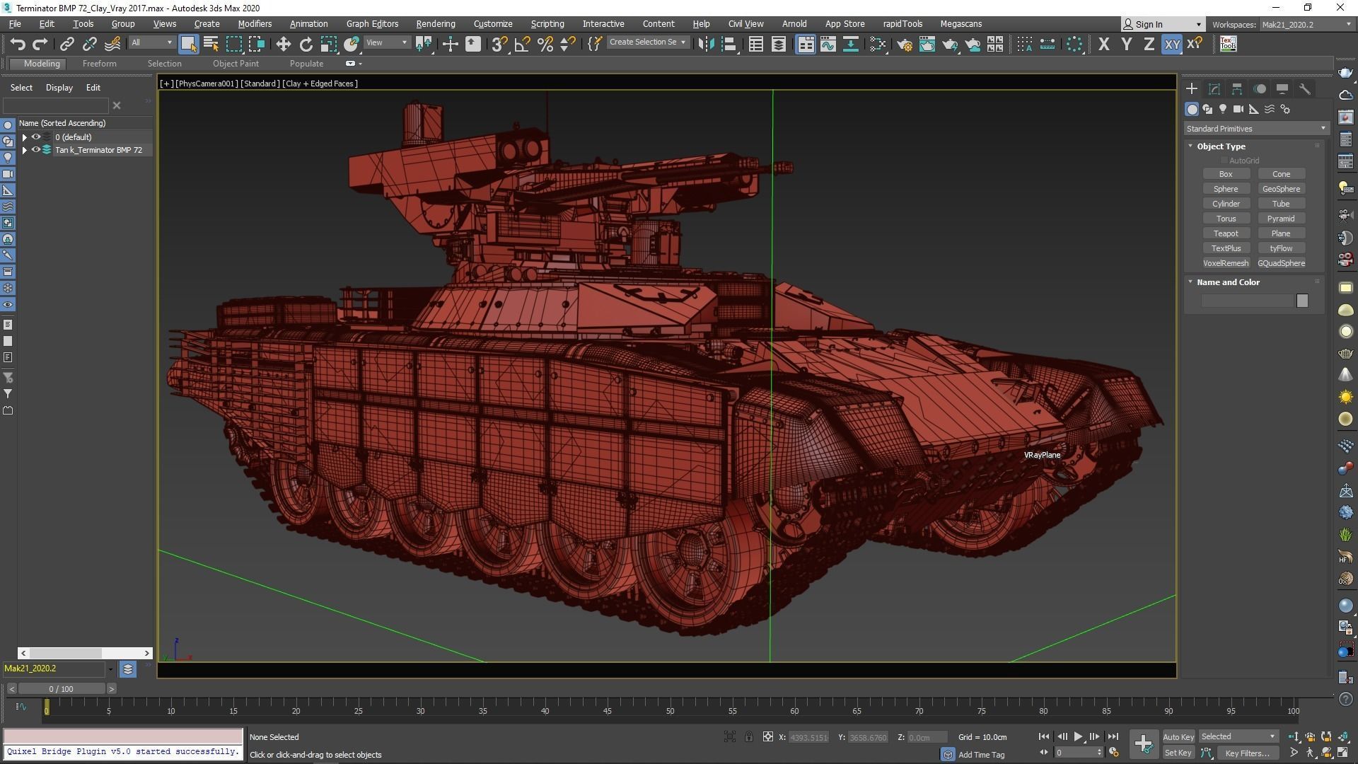 Tank Terminator BMPT 72 Clay 3D model_32