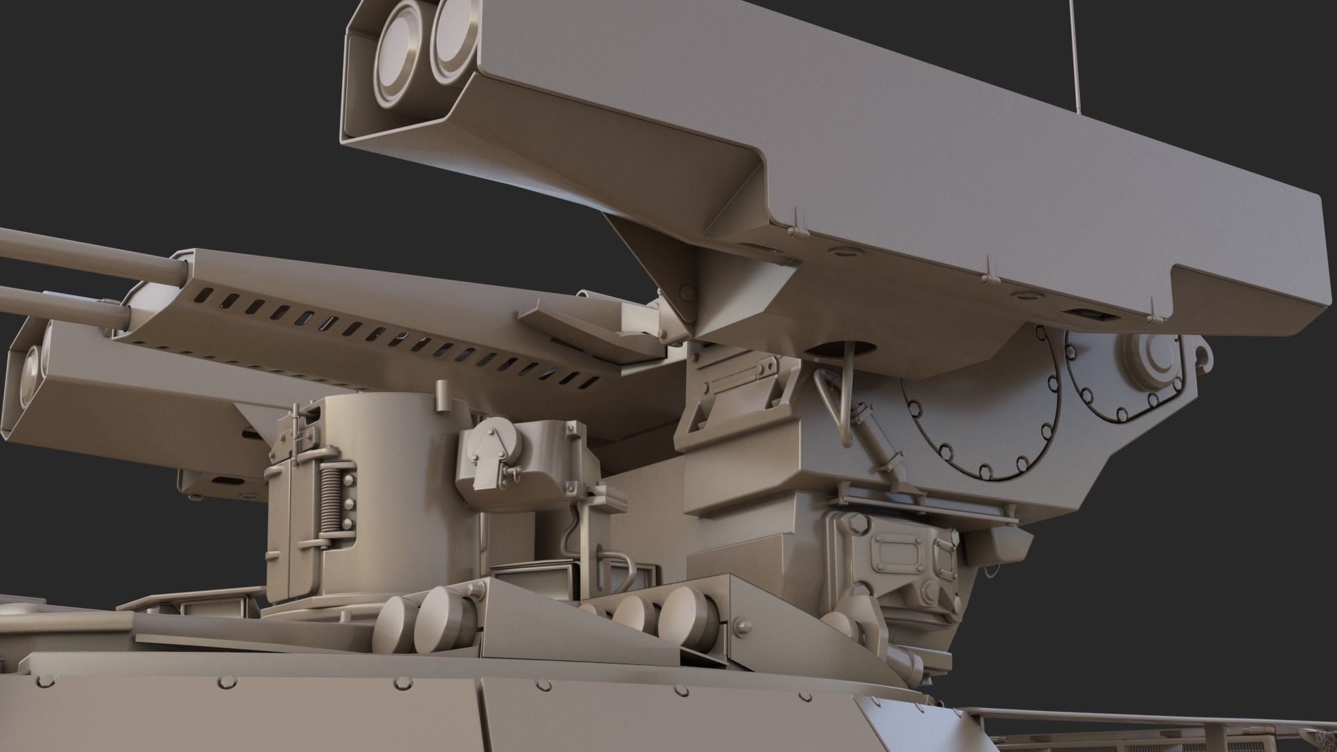 Tank Terminator BMPT 72 Clay 3D model_18