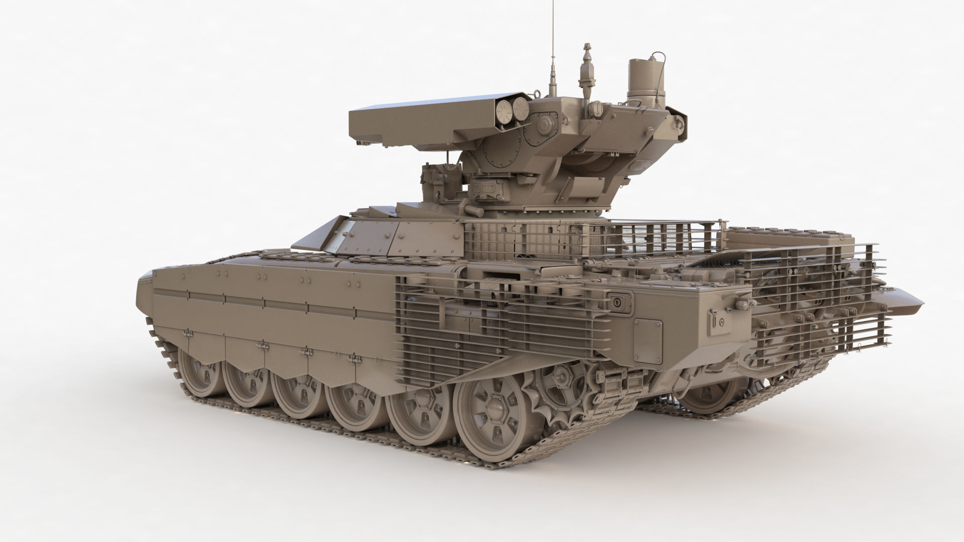 Tank Terminator BMPT 72 Clay 3D model_52
