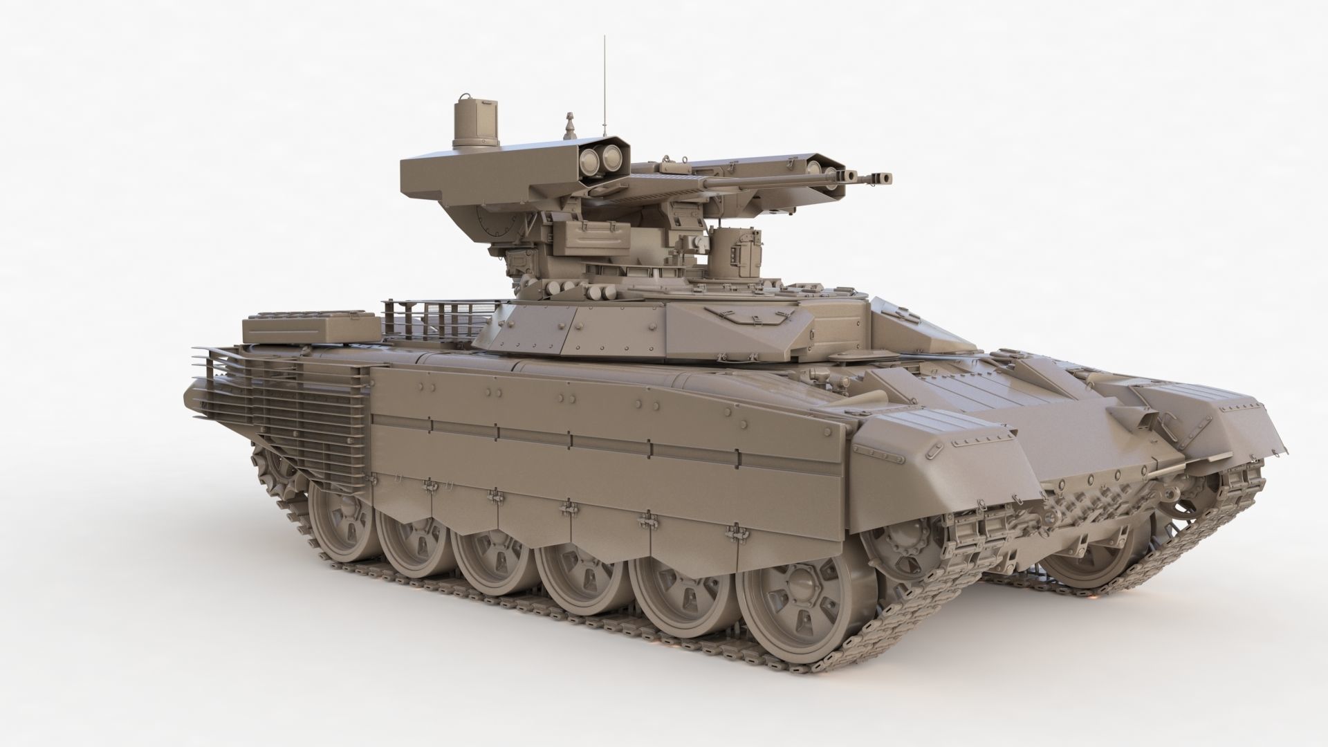 Tank Terminator BMPT 72 Clay 3D model_33