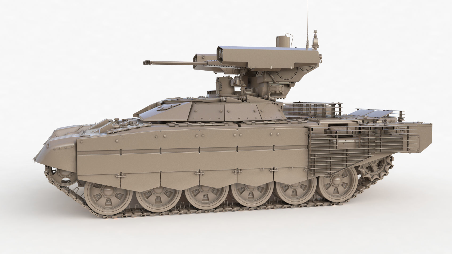 Tank Terminator BMPT 72 Clay 3D model_58