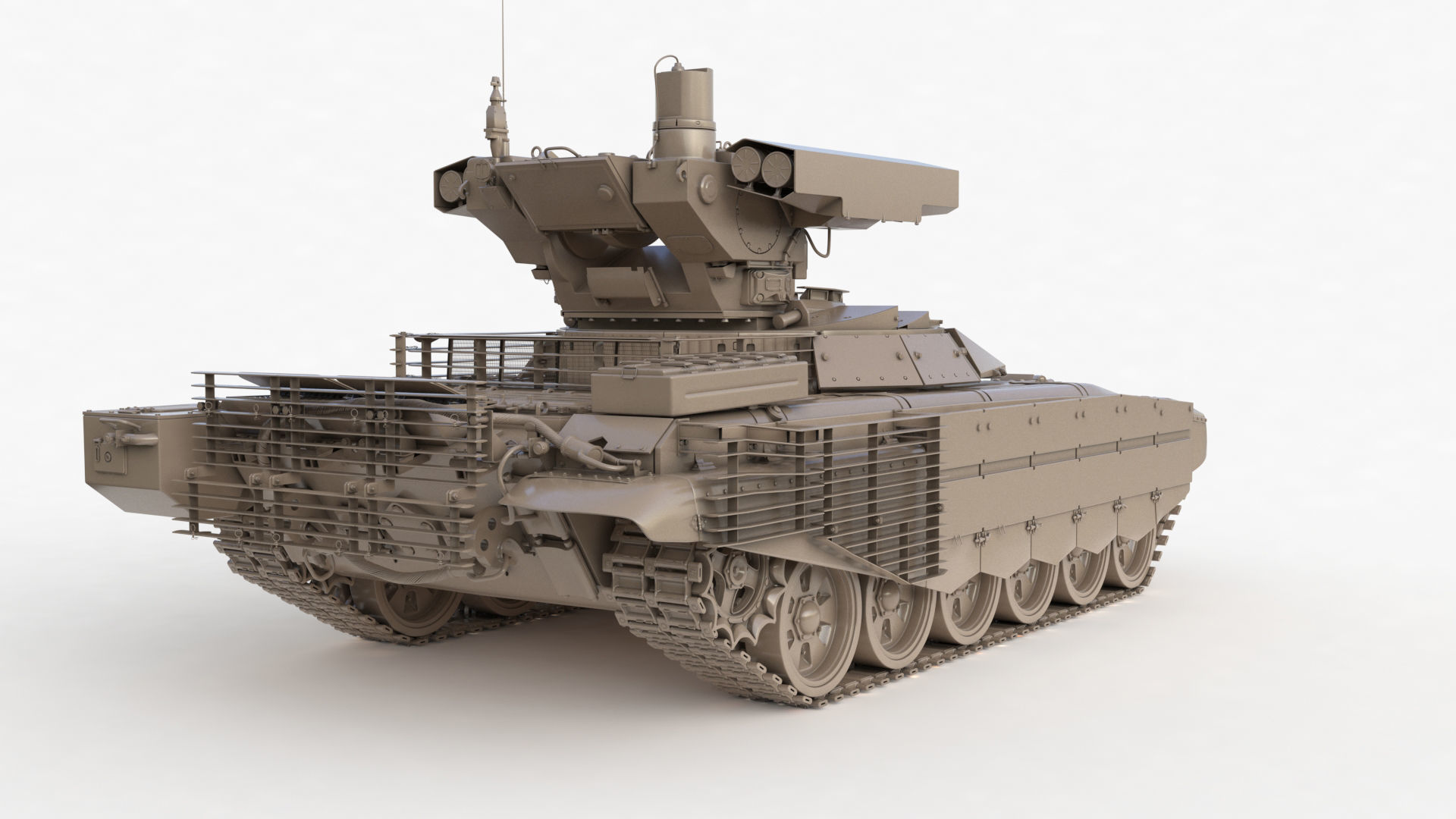 Tank Terminator BMPT 72 Clay 3D model_44