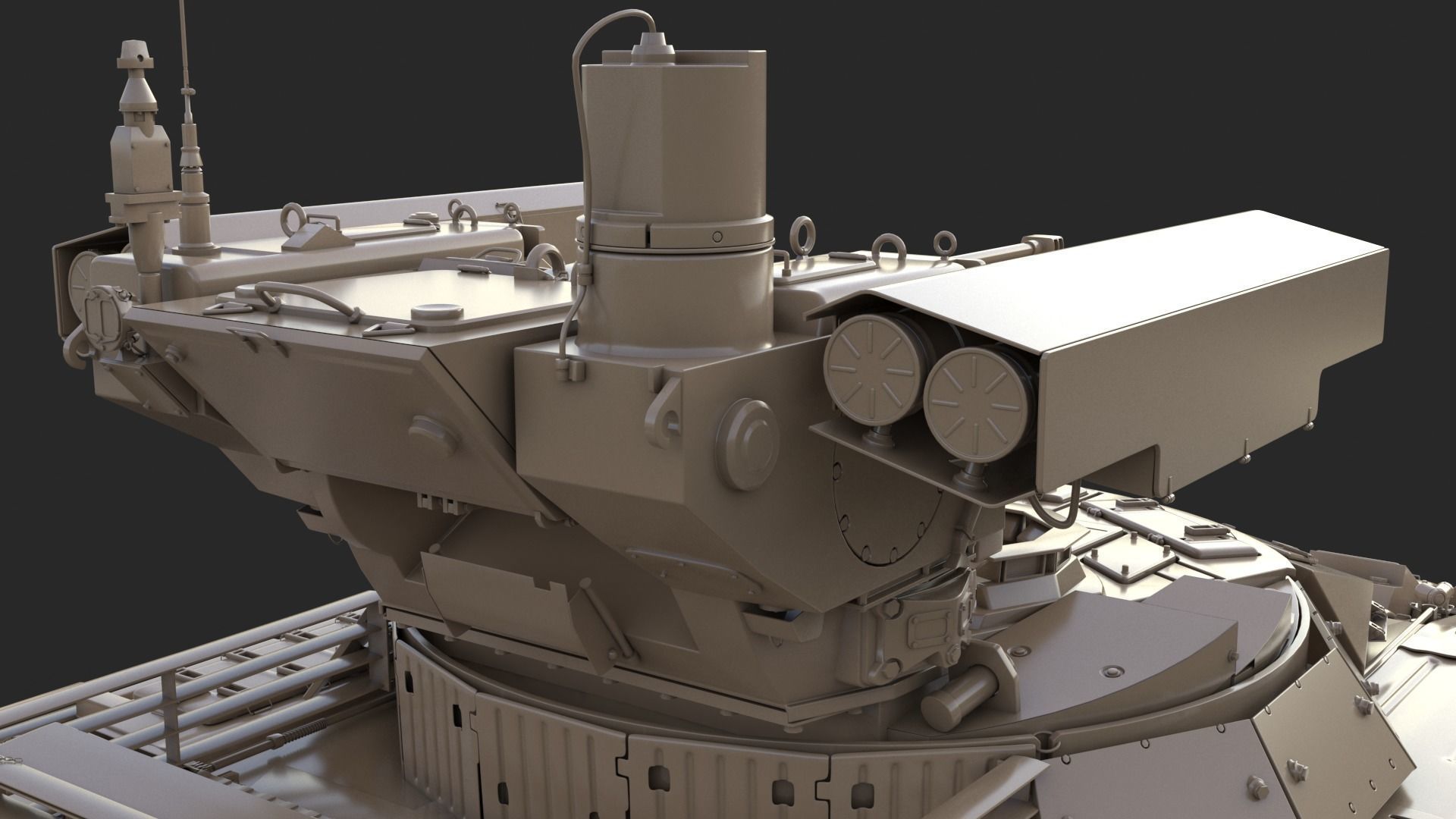 Tank Terminator BMPT 72 Clay 3D model_19